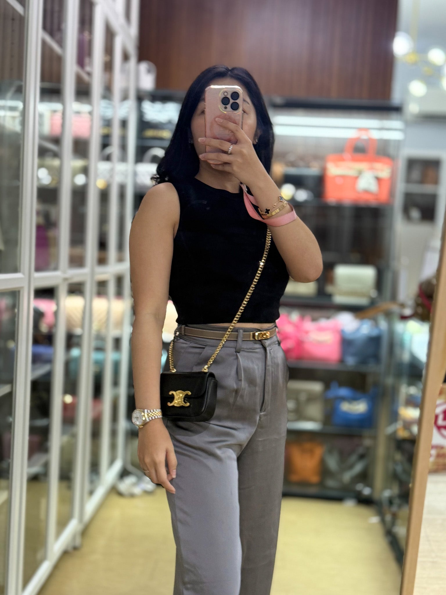 ☆【CELINE】☆Mini Triomphe Bag in Shiny Calfskin Blac.k☆ Celine Mini Triomphe in Shiny Calfskin Black – STYLISHTOP