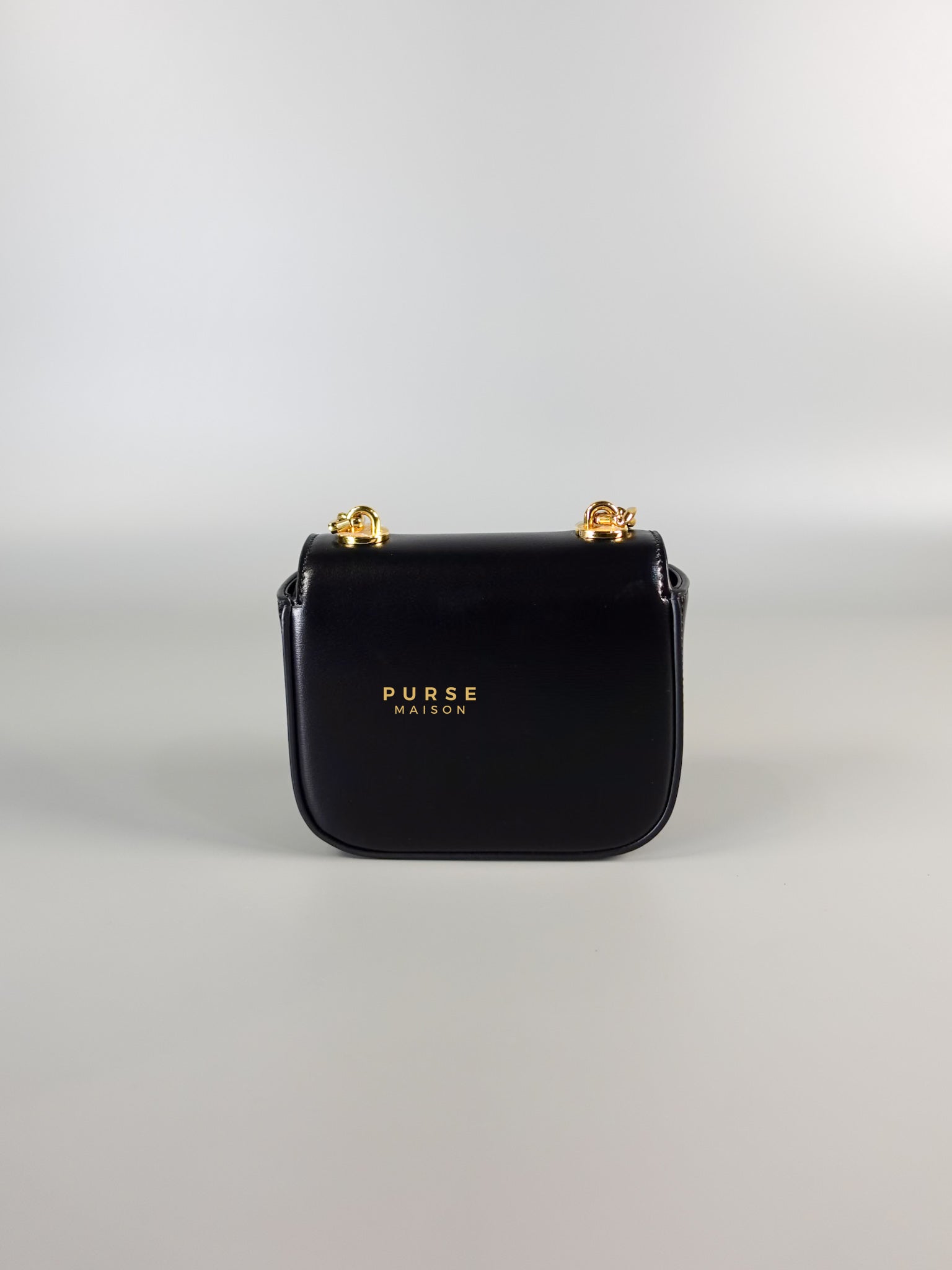 Mini Chain Claude in Black Shiny Calfskin Shoulder Bag | Purse Maison Luxury Bags Shop