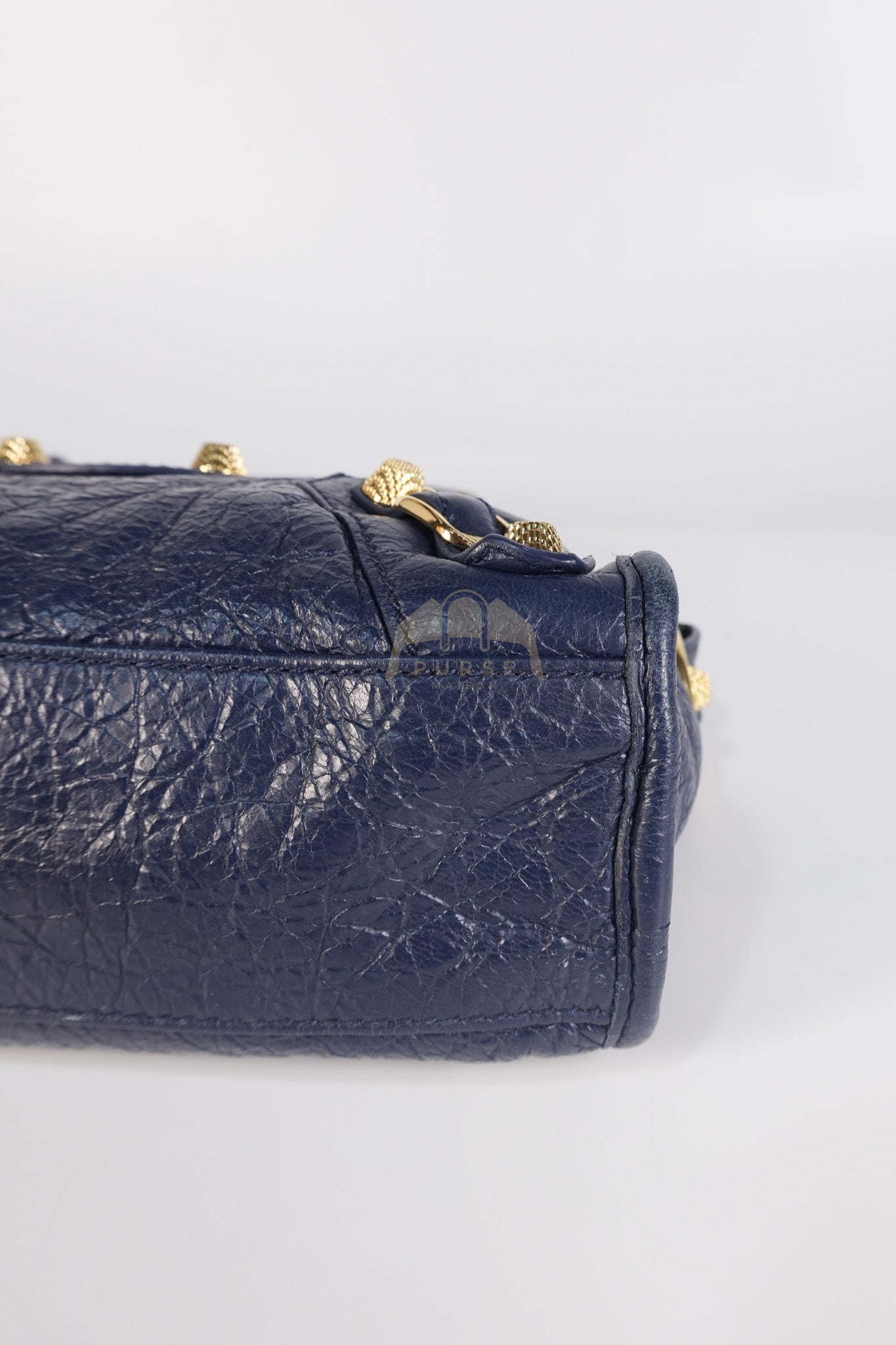 Mini City Metallic in Navy Blue Lambskin Leather Crossbody Bag | Purse Maison Luxury Bags Shop