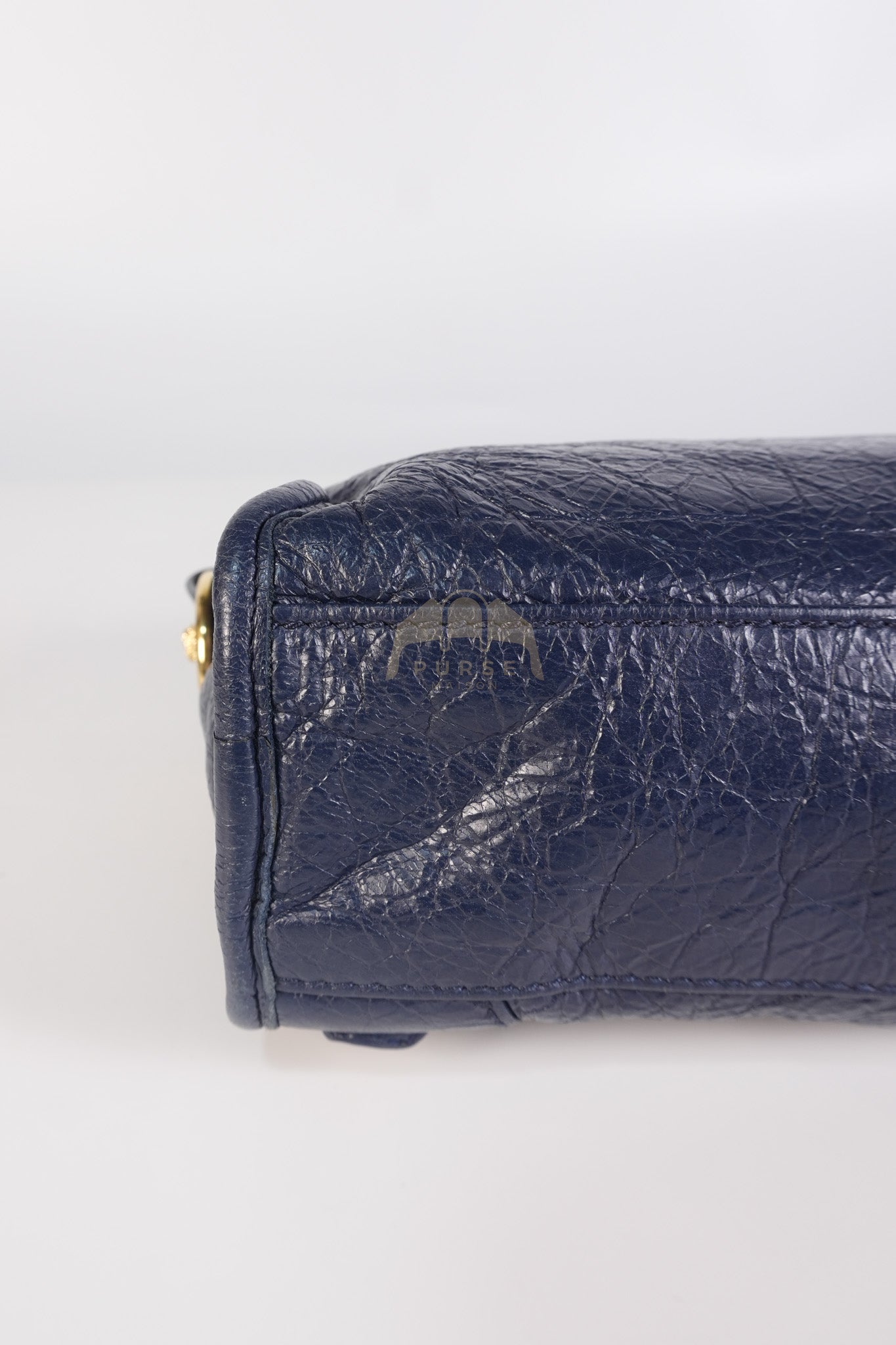 Mini City Metallic in Navy Blue Lambskin Leather Crossbody Bag | Purse Maison Luxury Bags Shop