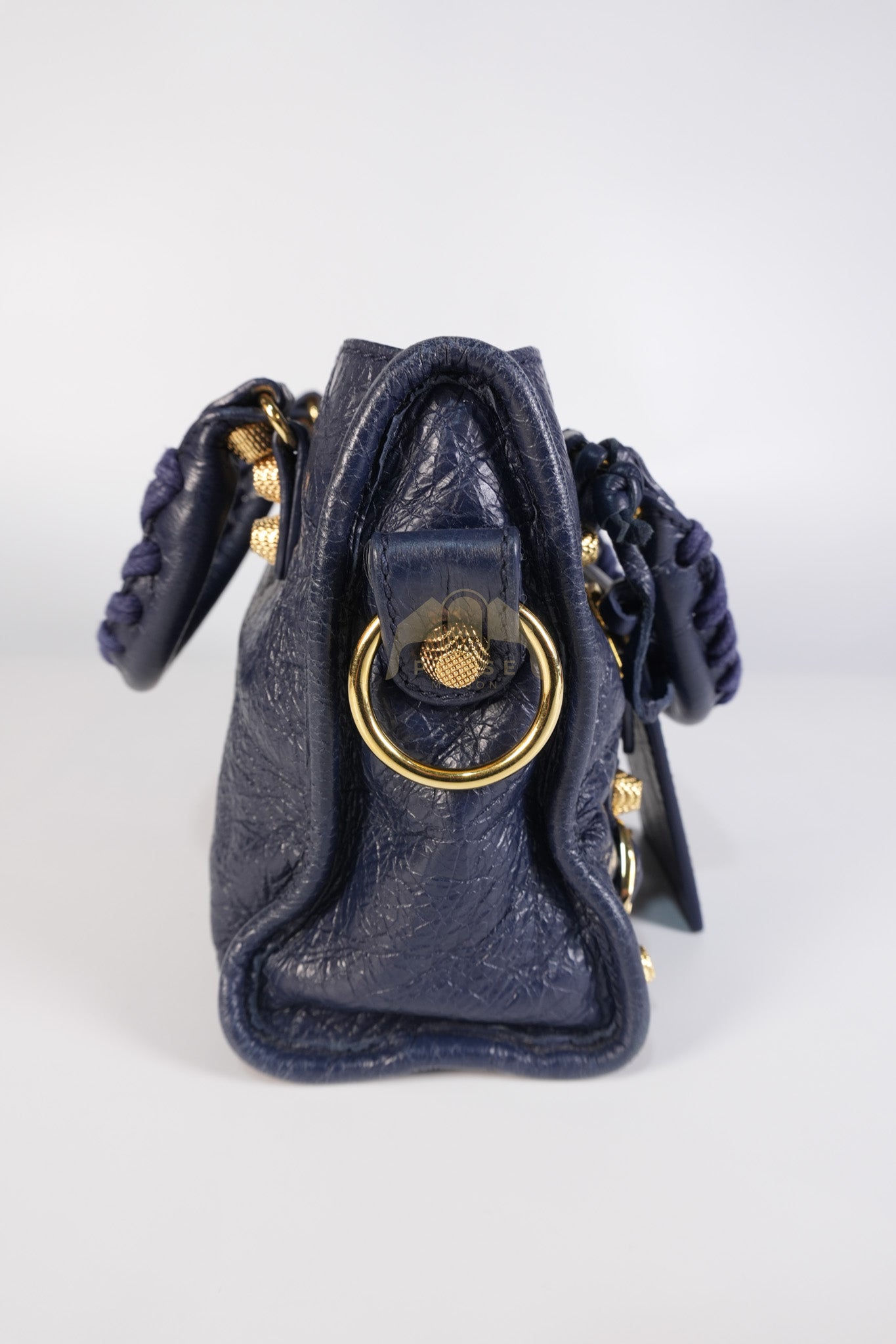 Mini City Metallic in Navy Blue Lambskin Leather Crossbody Bag | Purse Maison Luxury Bags Shop