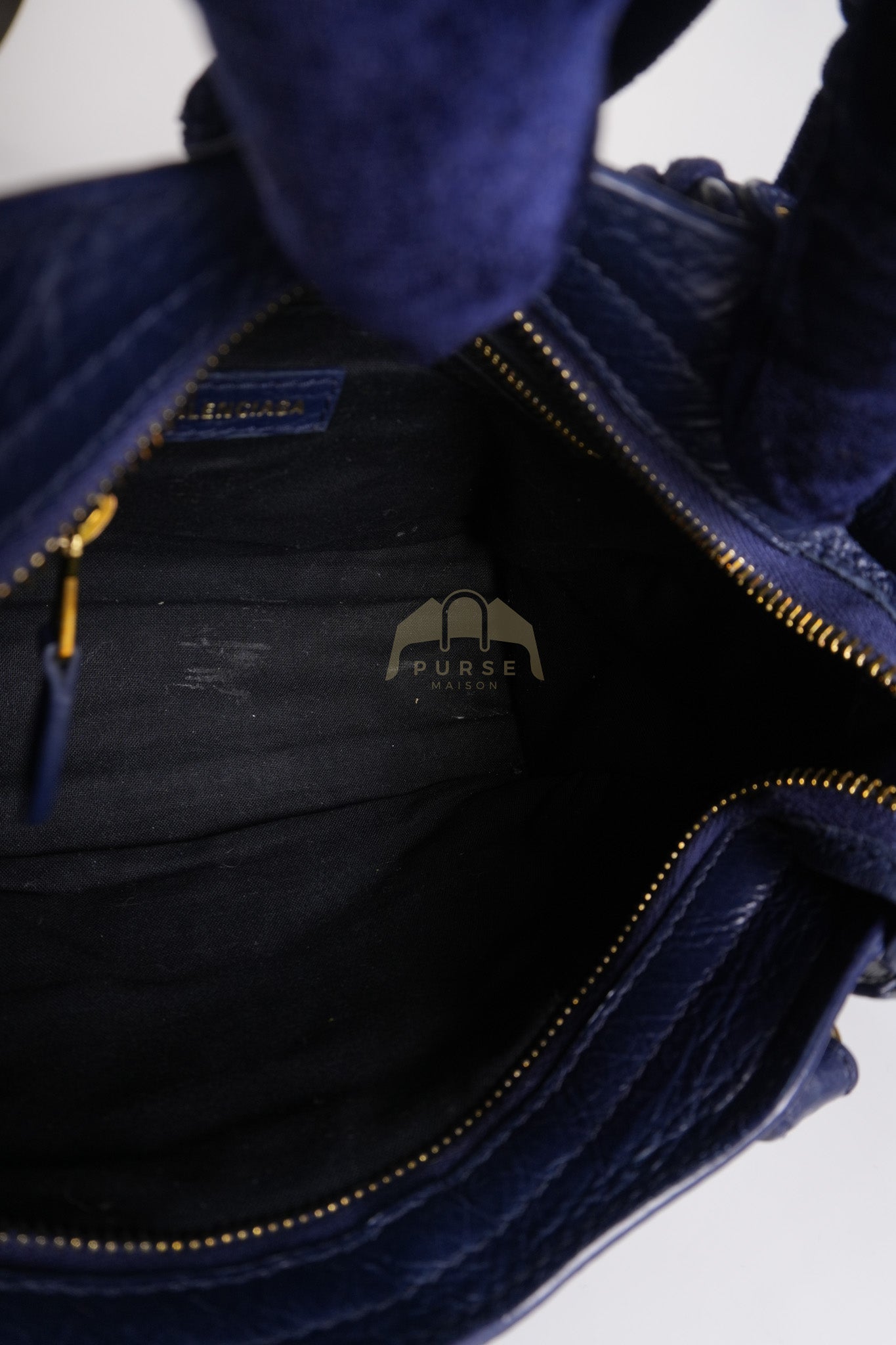 Mini City Metallic in Navy Blue Lambskin Leather Crossbody Bag | Purse Maison Luxury Bags Shop