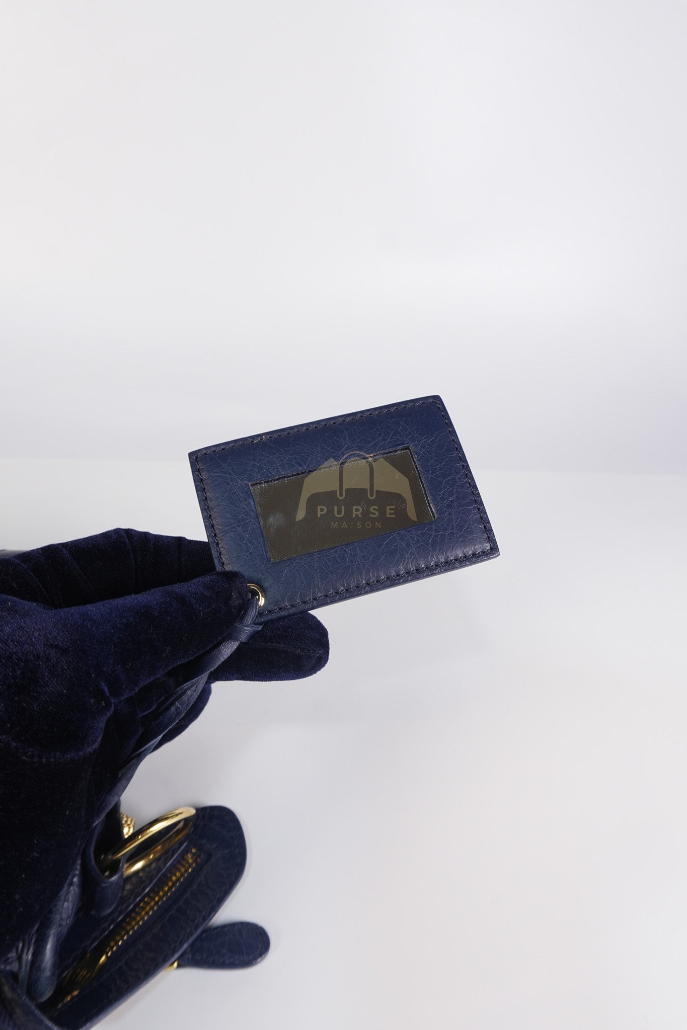 Mini City Metallic in Navy Blue Lambskin Leather Crossbody Bag | Purse Maison Luxury Bags Shop