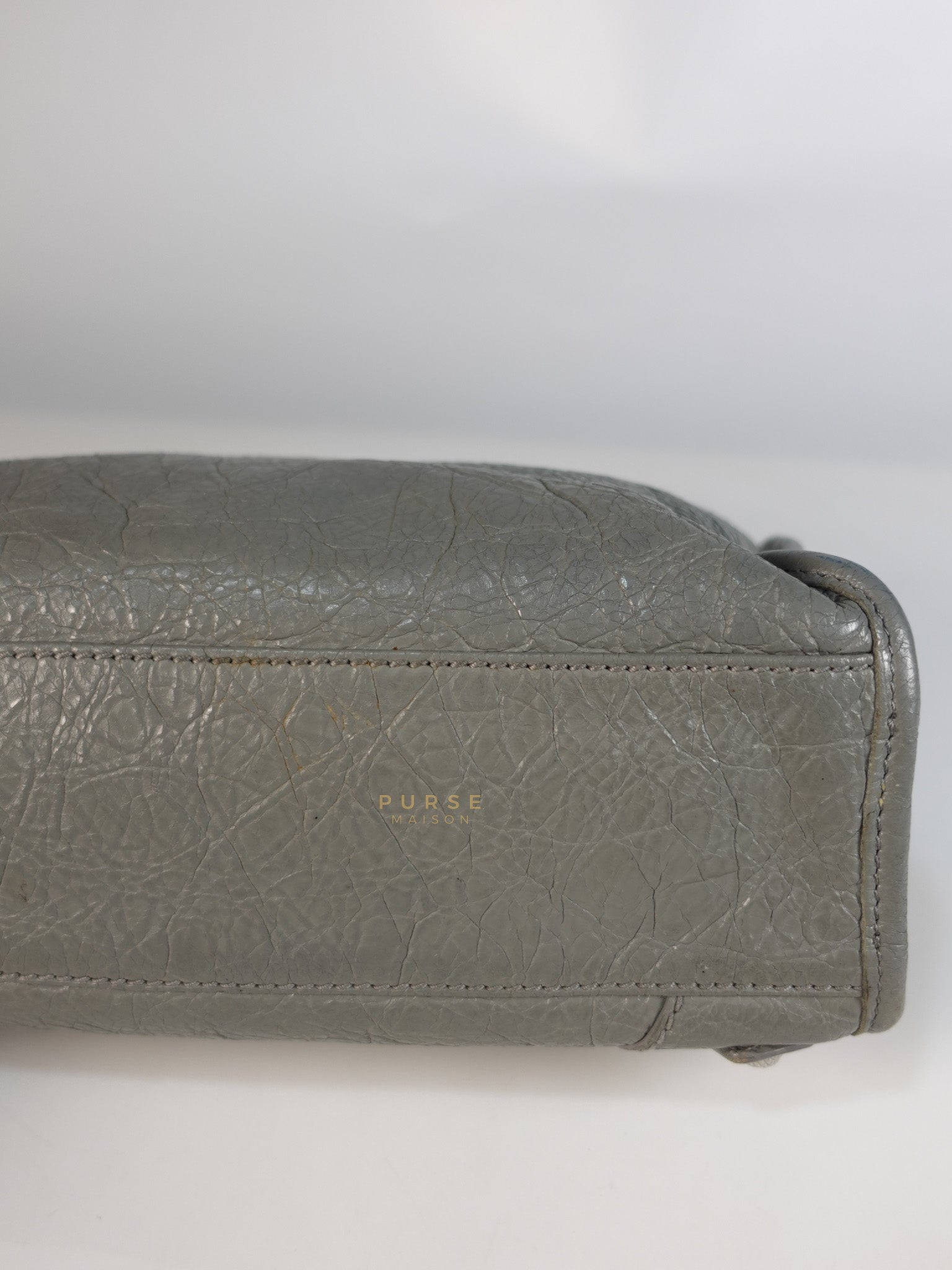 Mini Classic City Bag in Gray Lambskin Leather | Purse Maison Luxury Bags Shop