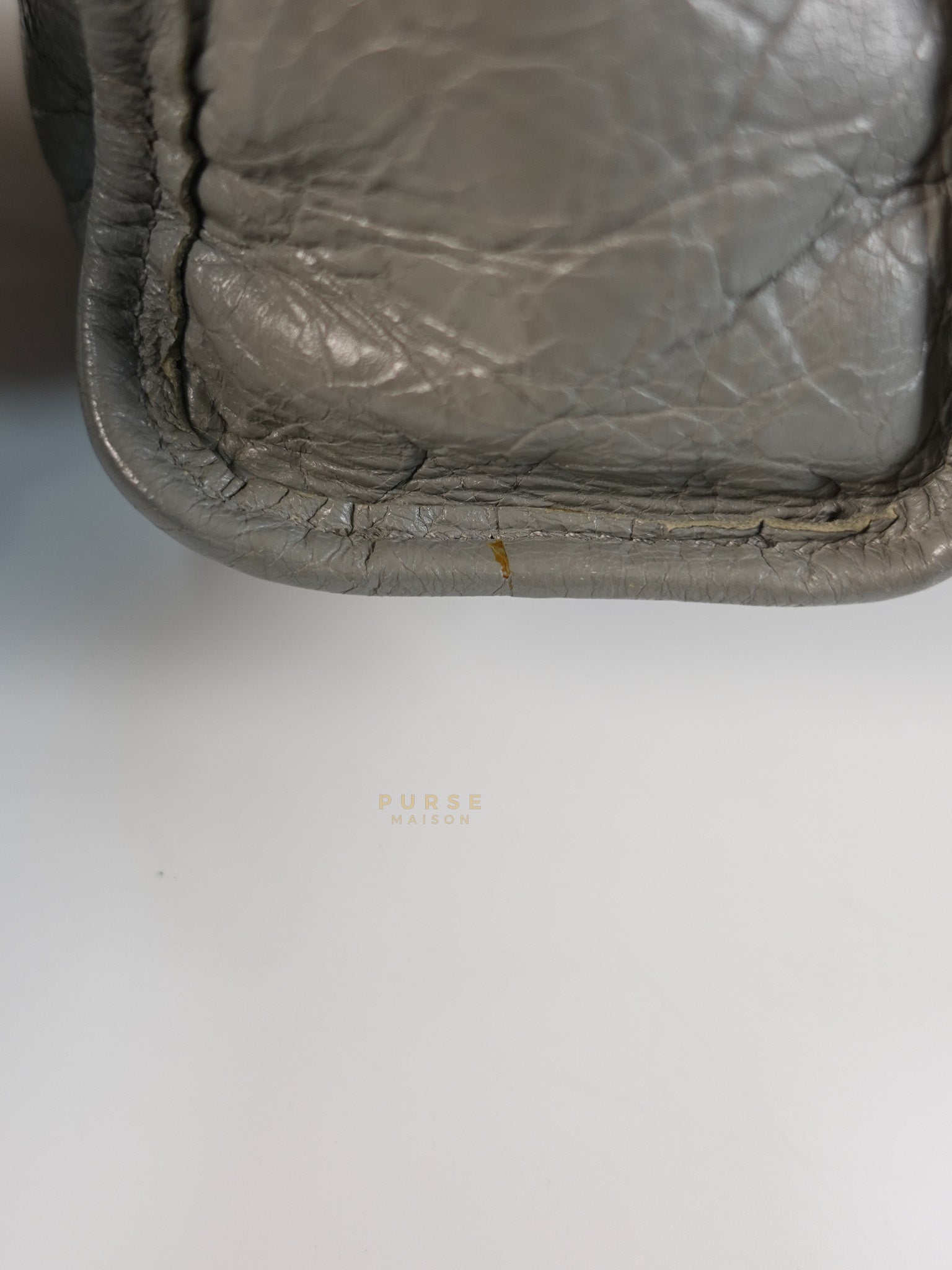 Mini Classic City Bag in Gray Lambskin Leather | Purse Maison Luxury Bags Shop