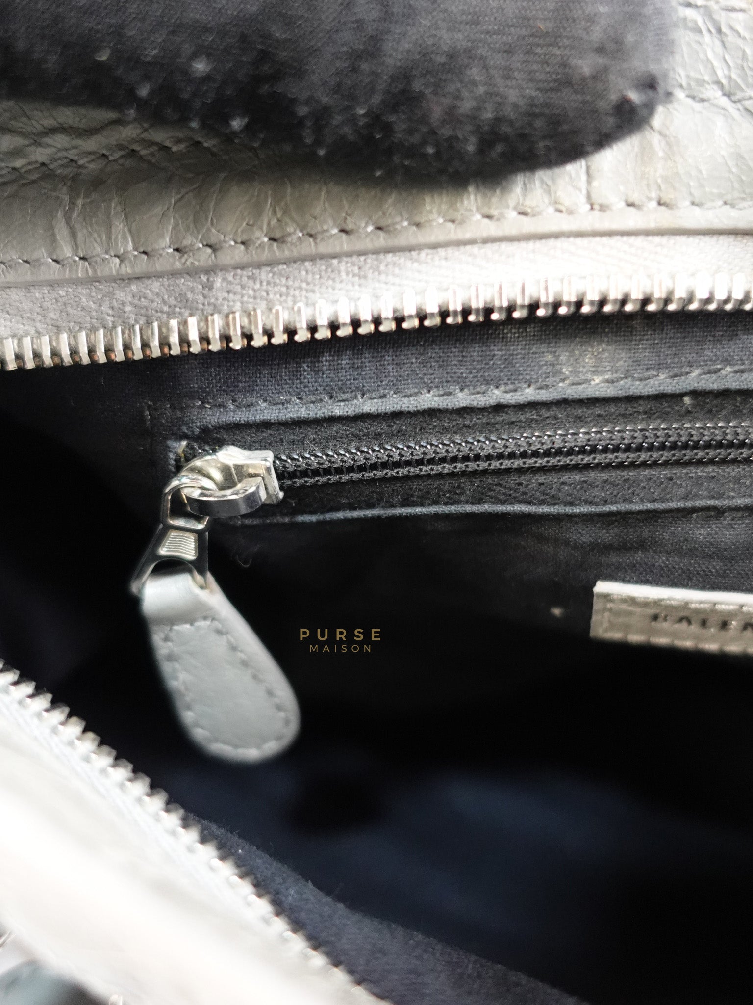 Mini Classic City Bag in Gray Lambskin Leather | Purse Maison Luxury Bags Shop