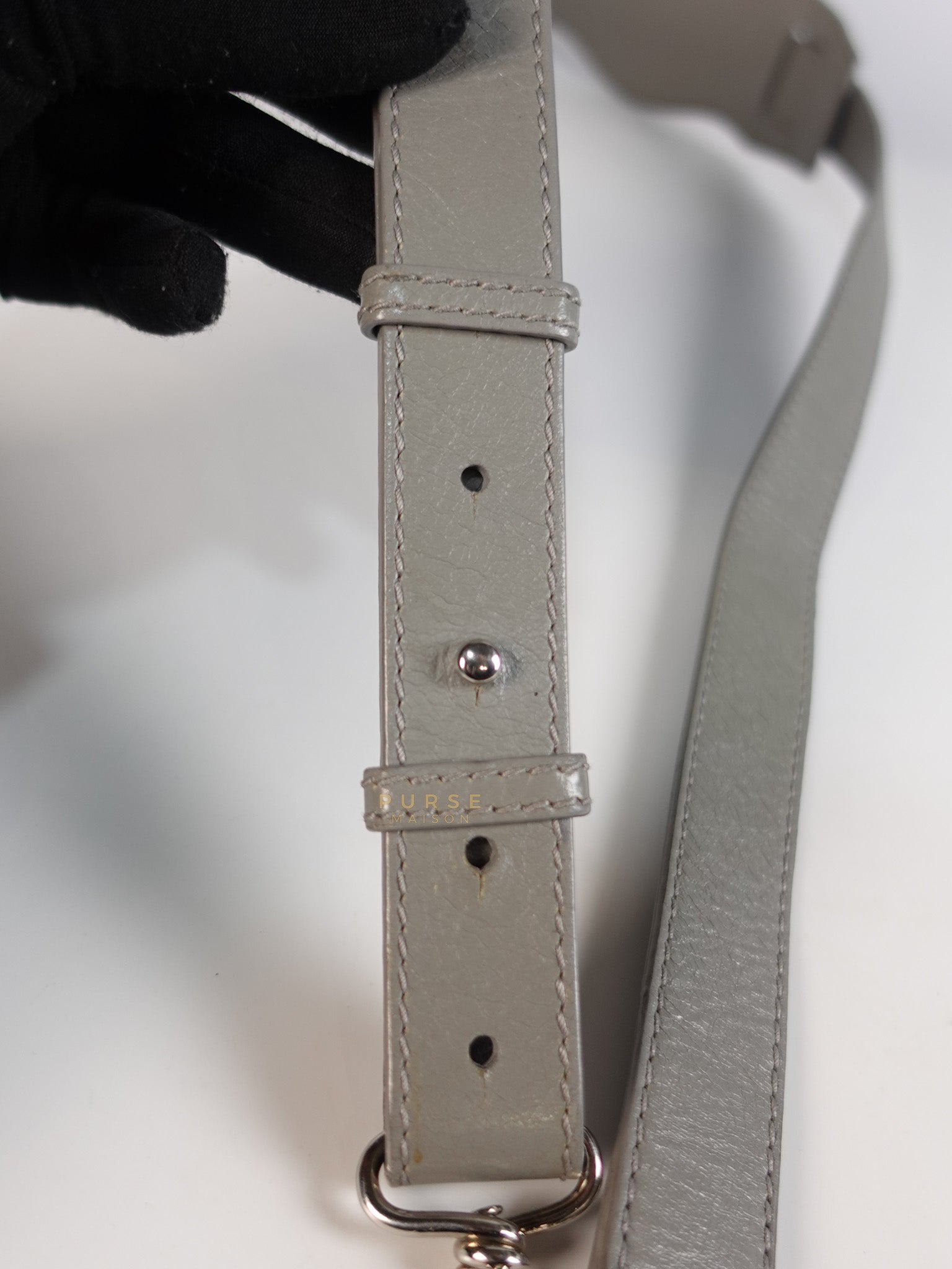 Mini Classic City Bag in Gray Lambskin Leather | Purse Maison Luxury Bags Shop