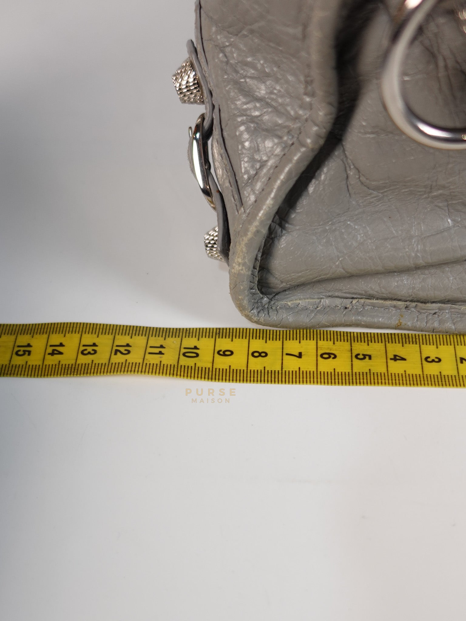 Mini Classic City Bag in Gray Lambskin Leather | Purse Maison Luxury Bags Shop