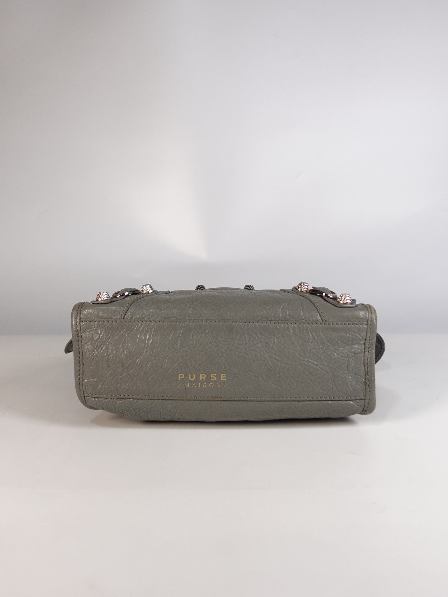 Mini Classic City Bag in Gray Lambskin Leather | Purse Maison Luxury Bags Shop