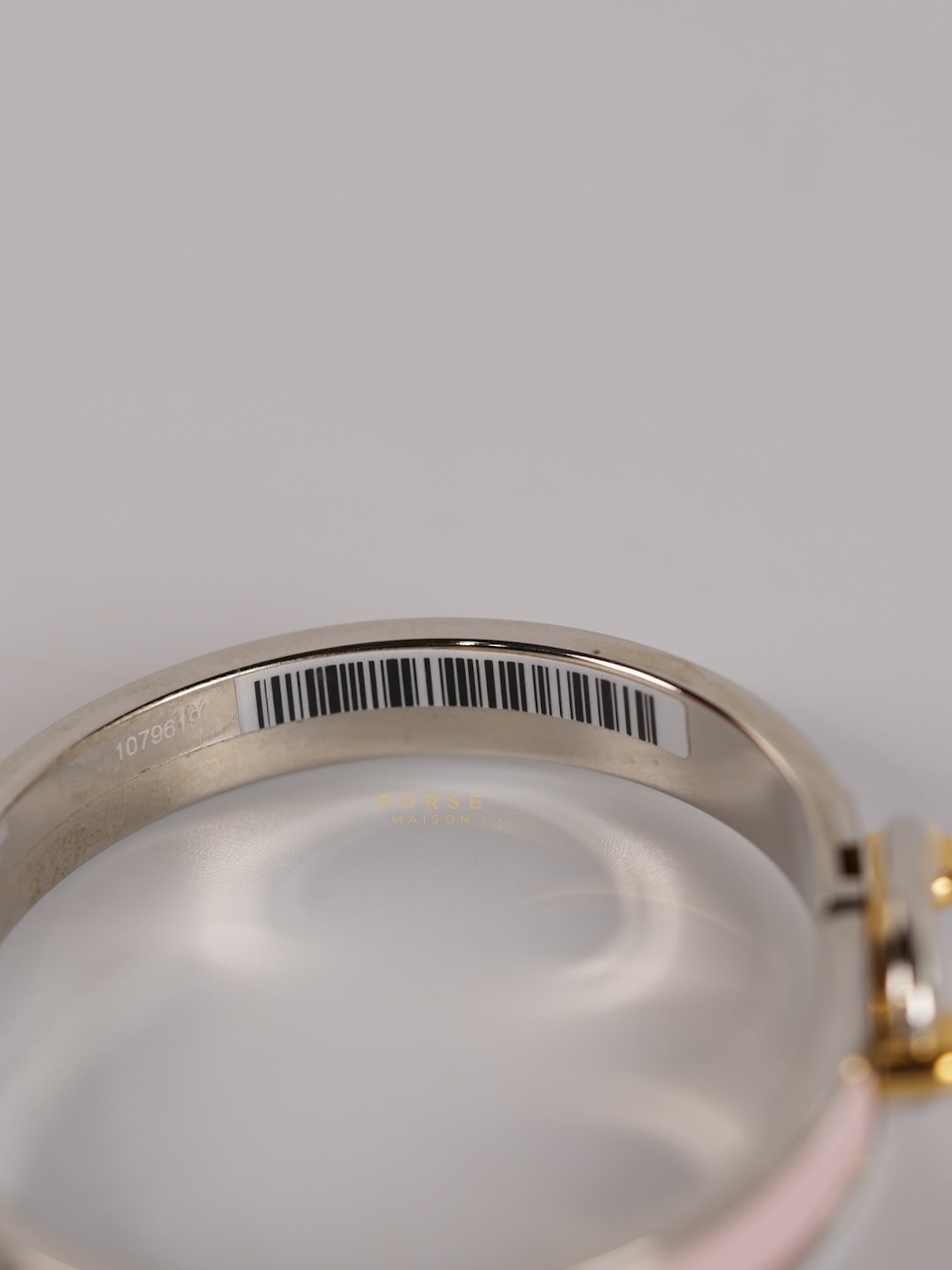 Mini Clic Chaine d'Ancre Pink Bangle in Palladium Hardware | Purse Maison Luxury Bags Shop