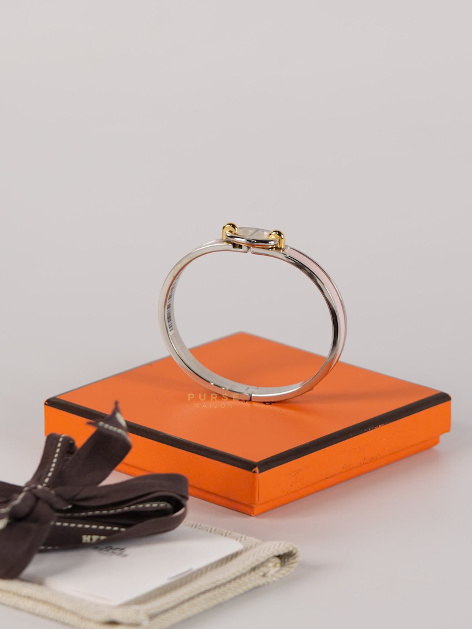 Mini Clic Chaine d'Ancre Pink Bangle in Palladium Hardware | Purse Maison Luxury Bags Shop