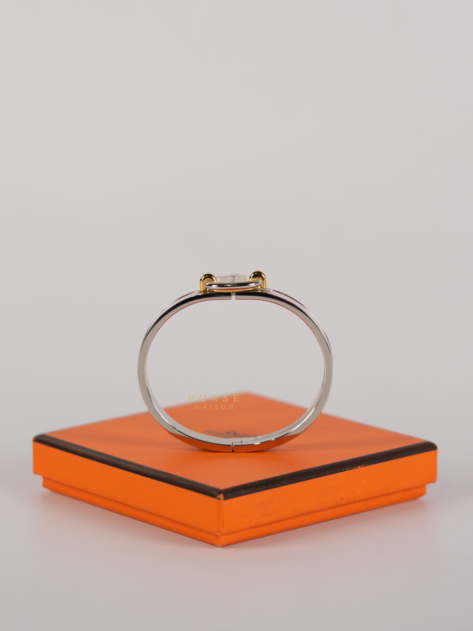 Mini Clic Chaine d'Ancre Pink Bangle in Palladium Hardware | Purse Maison Luxury Bags Shop