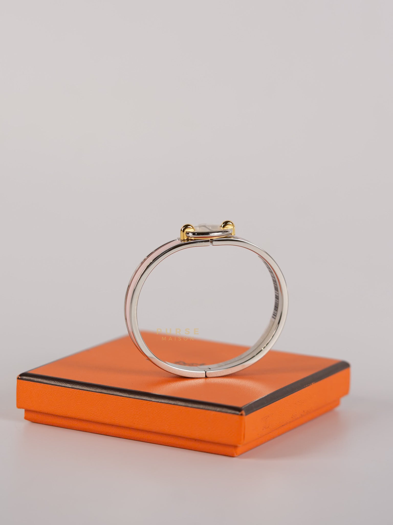 Mini Clic Chaine d'Ancre Pink Bangle in Palladium Hardware | Purse Maison Luxury Bags Shop