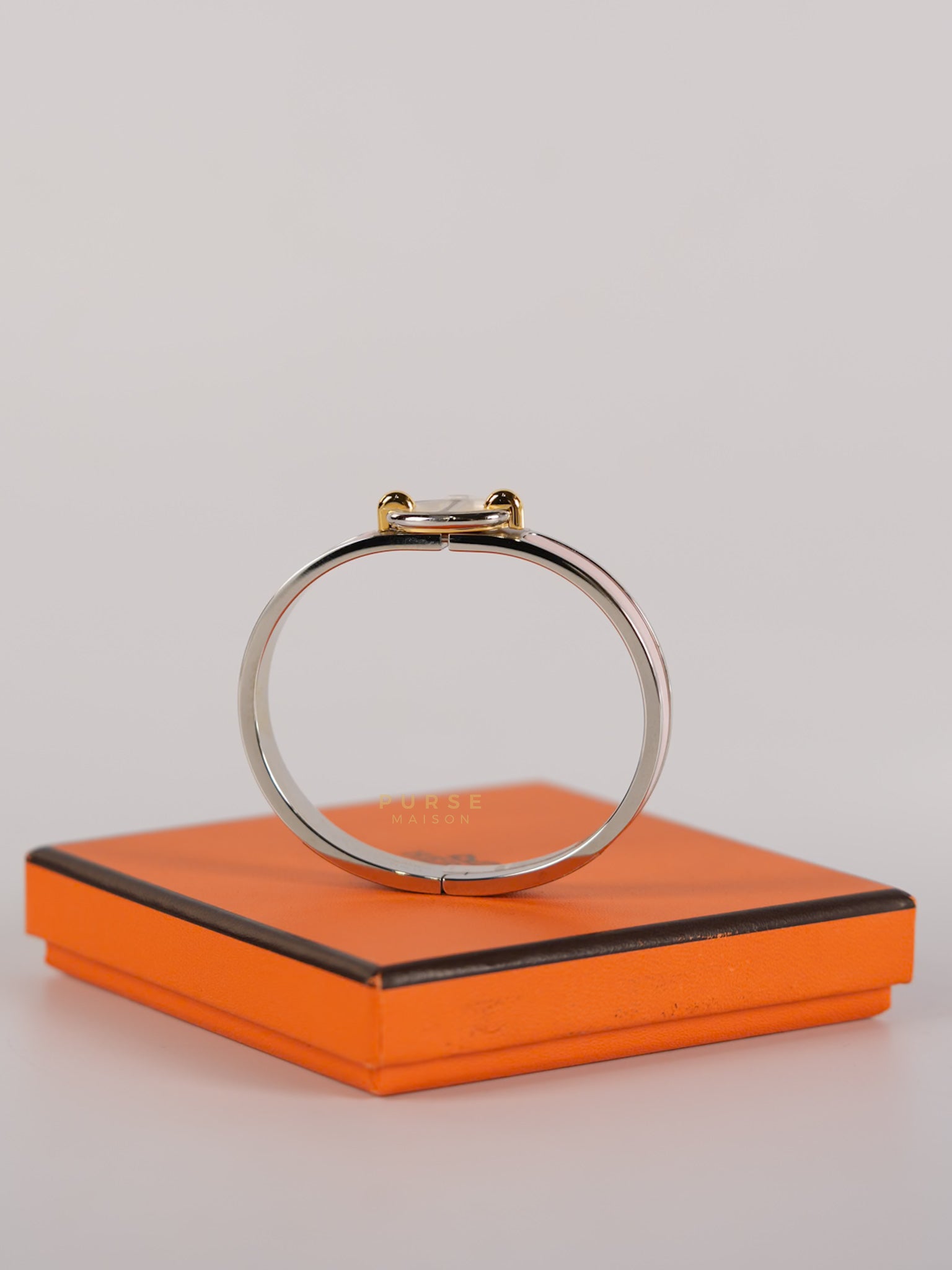 Mini Clic Chaine d'Ancre Pink Bangle in Palladium Hardware | Purse Maison Luxury Bags Shop