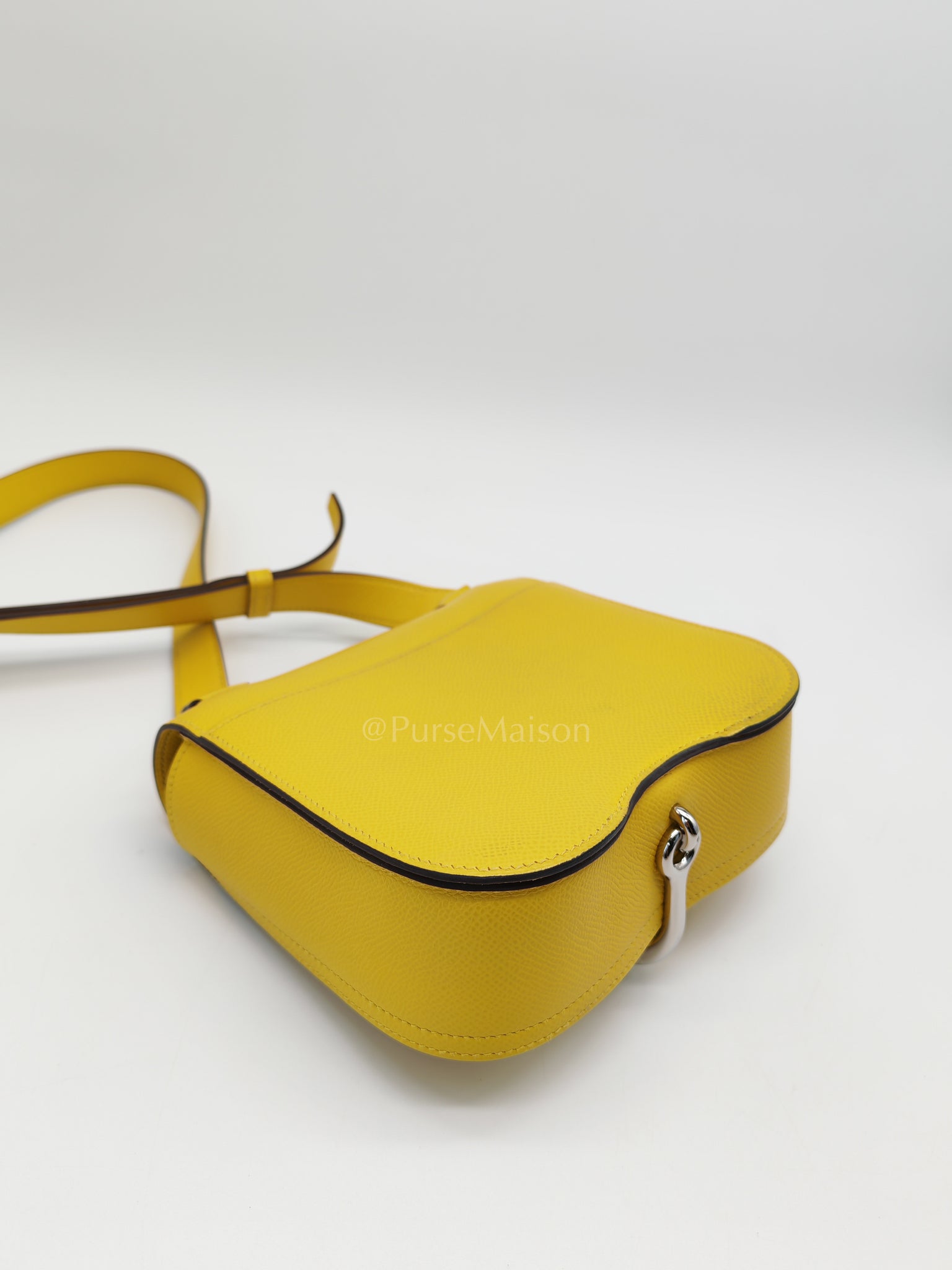 Mini Della Cavalleria Jaune de Naples Epsom Leather and Palladium Hardware Stamp U (2022) | Purse Maison Luxury Bags Shop