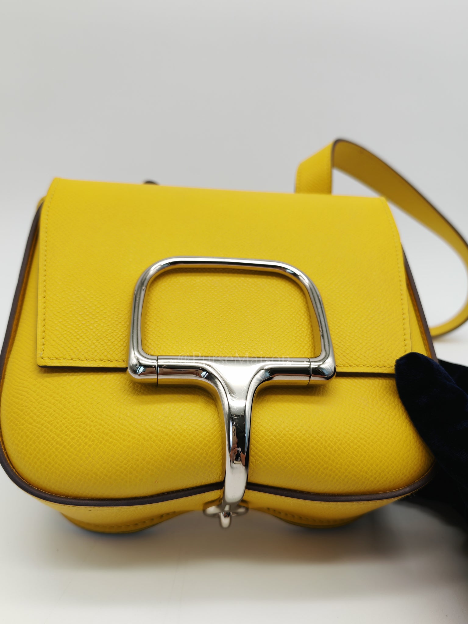 Mini Della Cavalleria Jaune de Naples Epsom Leather and Palladium Hardware Stamp U (2022) | Purse Maison Luxury Bags Shop