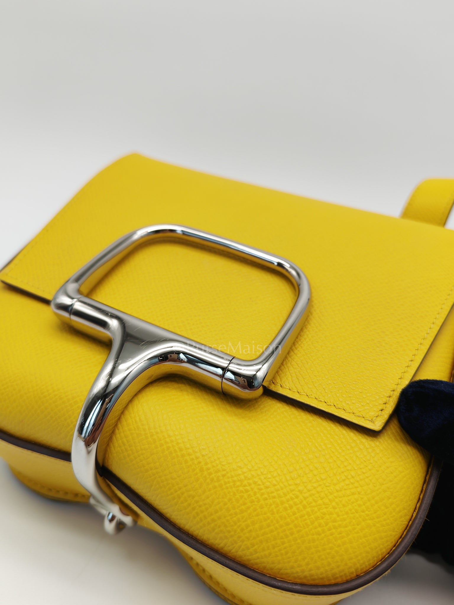 Mini Della Cavalleria Jaune de Naples Epsom Leather and Palladium Hardware Stamp U (2022) | Purse Maison Luxury Bags Shop