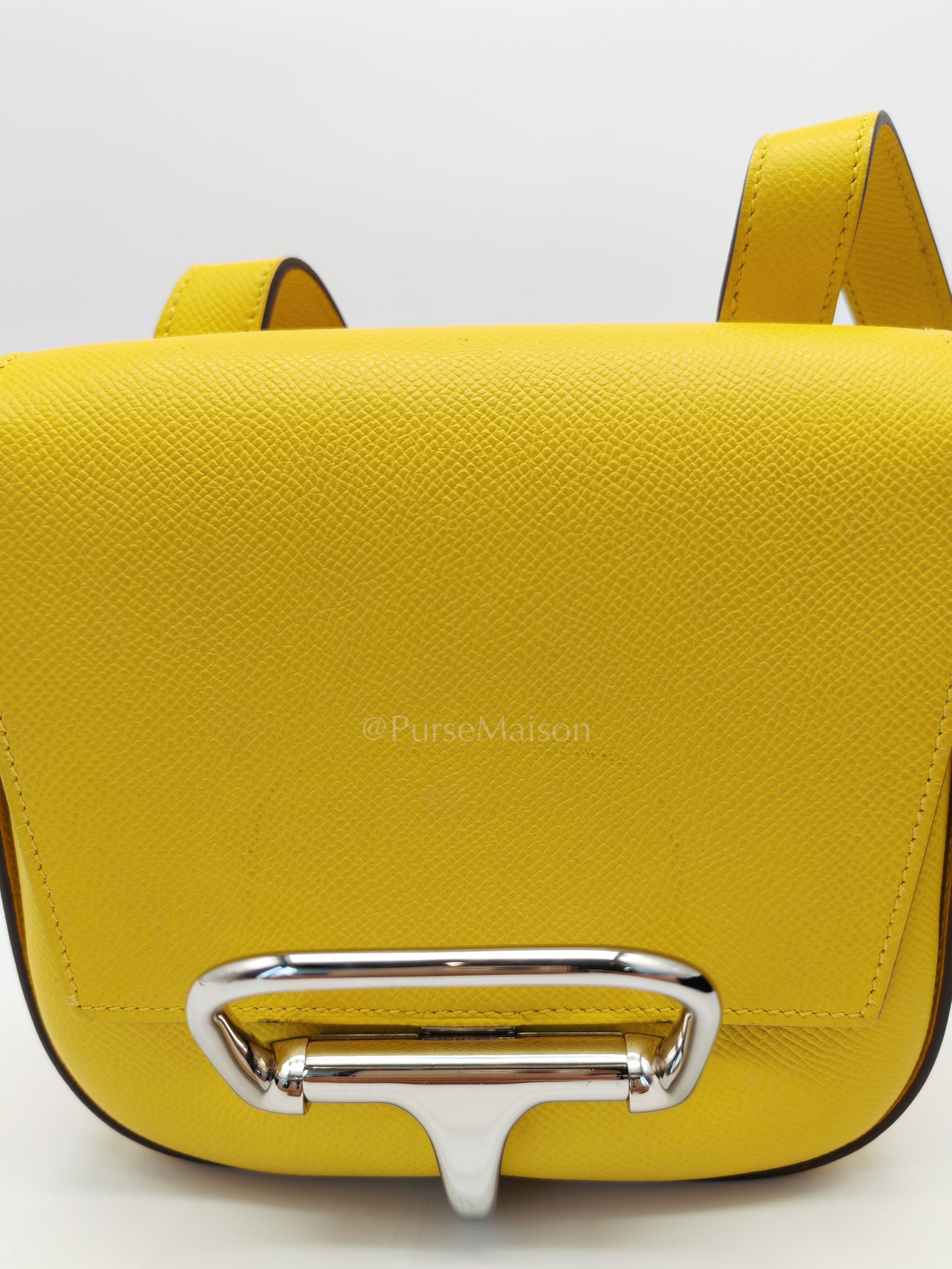 Mini Della Cavalleria Jaune de Naples Epsom Leather and Palladium Hardware Stamp U (2022) | Purse Maison Luxury Bags Shop