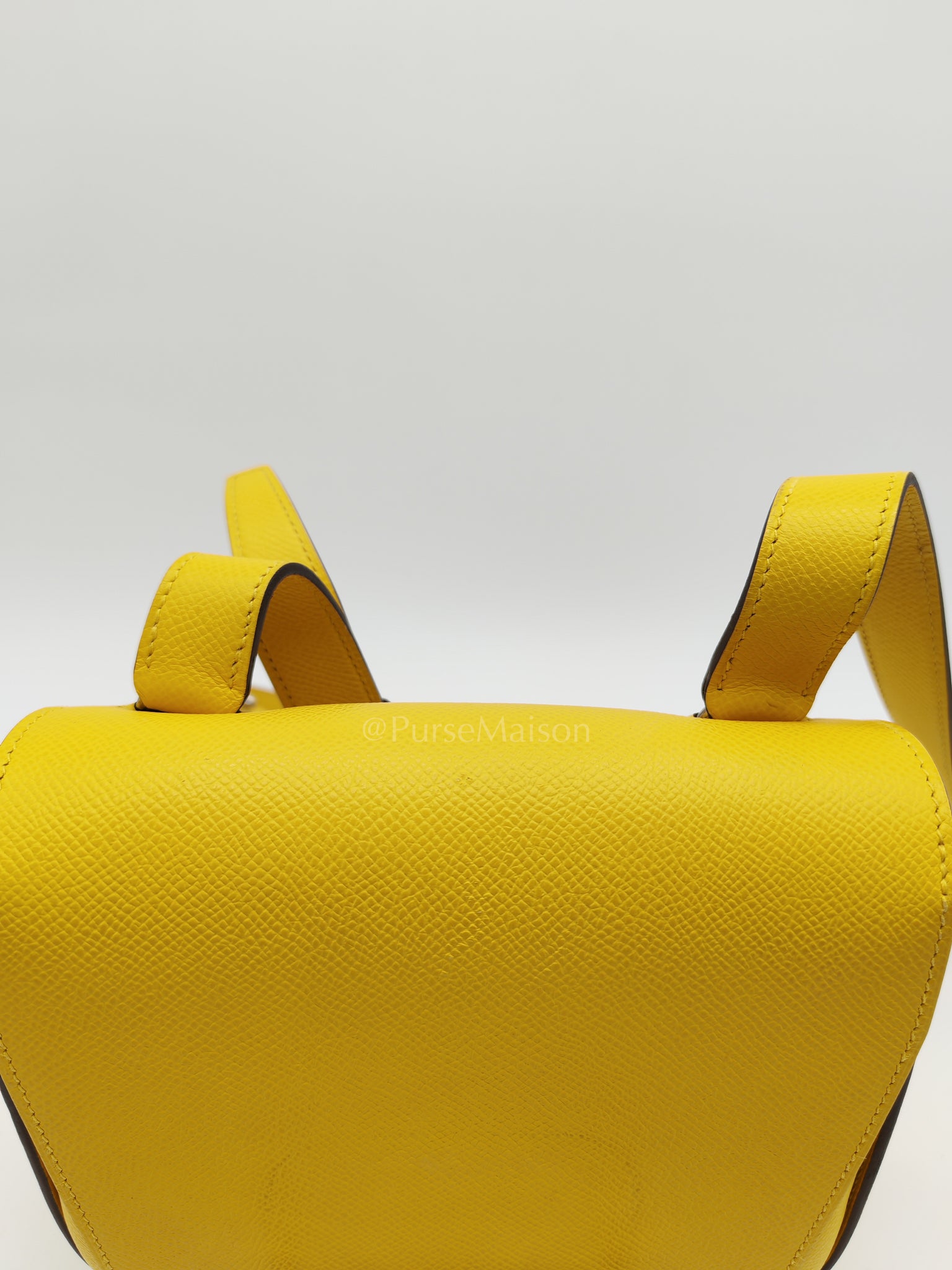 Mini Della Cavalleria Jaune de Naples Epsom Leather and Palladium Hardware Stamp U (2022) | Purse Maison Luxury Bags Shop