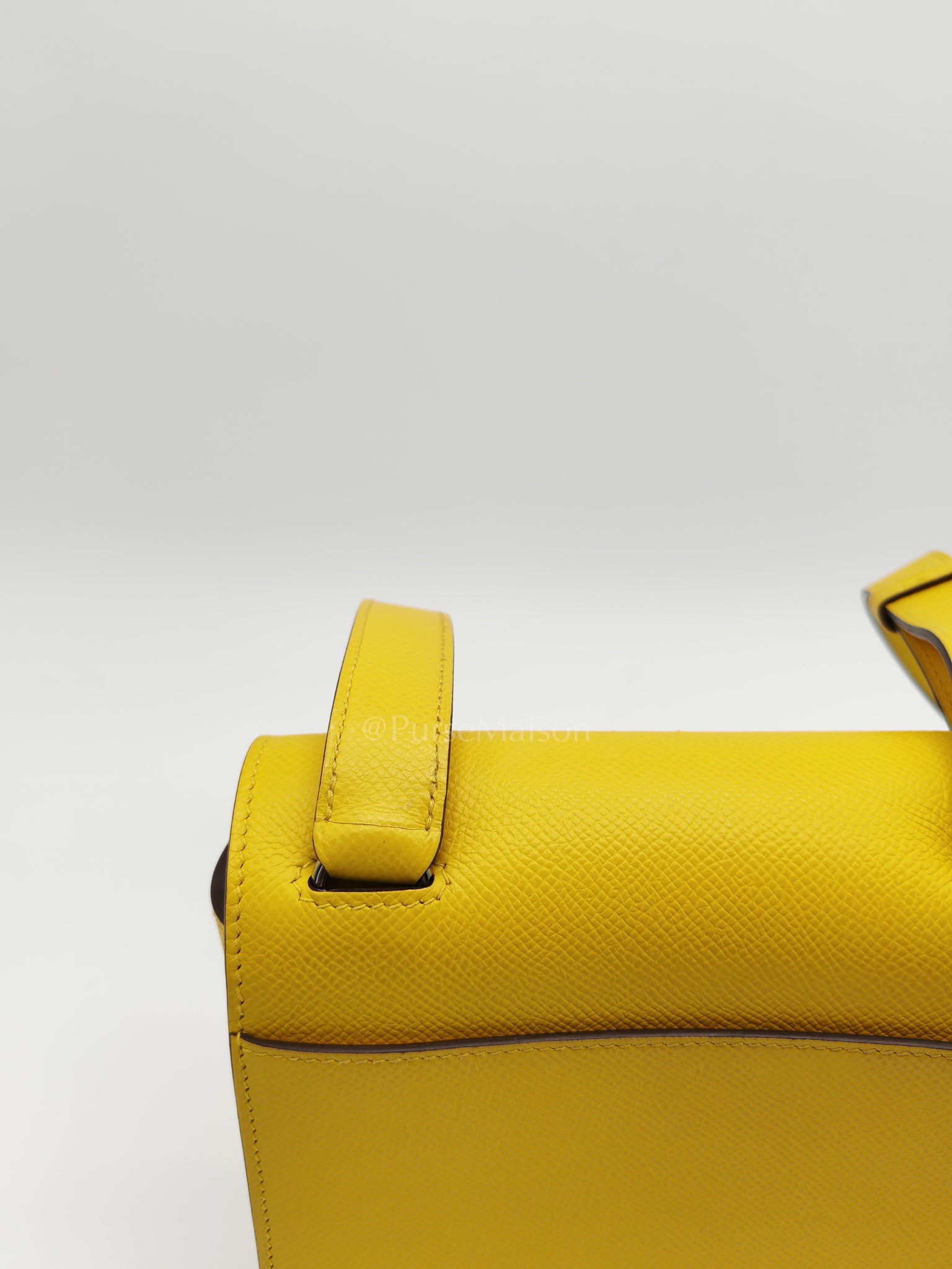 Mini Della Cavalleria Jaune de Naples Epsom Leather and Palladium Hardware Stamp U (2022) | Purse Maison Luxury Bags Shop