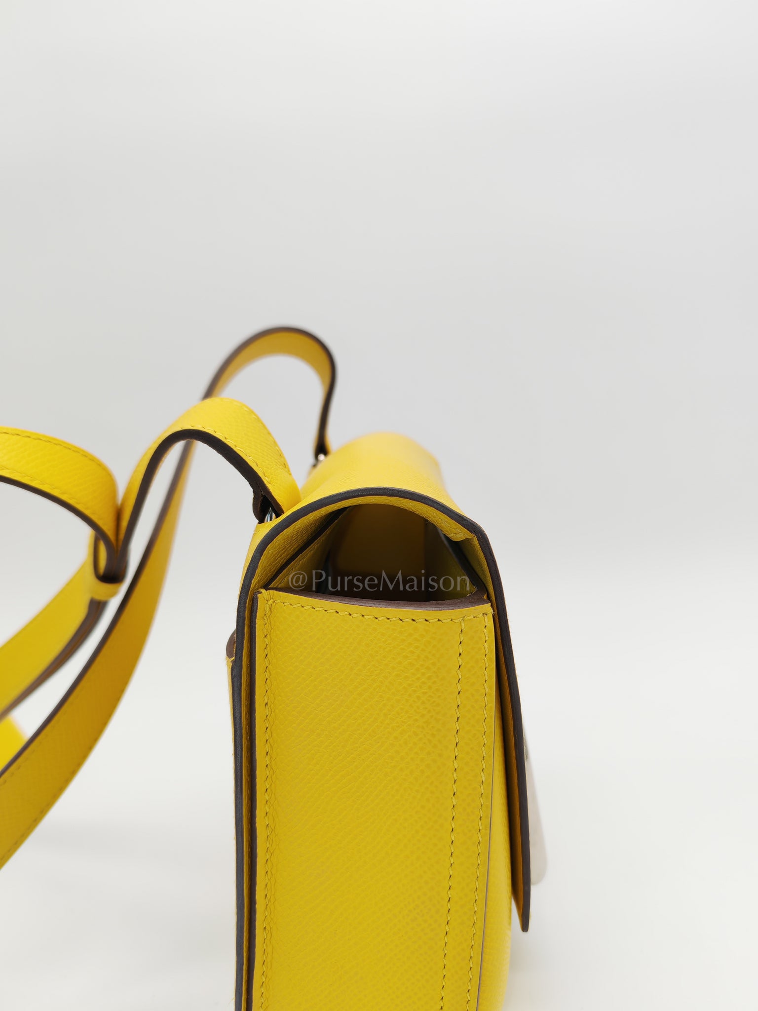 Mini Della Cavalleria Jaune de Naples Epsom Leather and Palladium Hardware Stamp U (2022) | Purse Maison Luxury Bags Shop