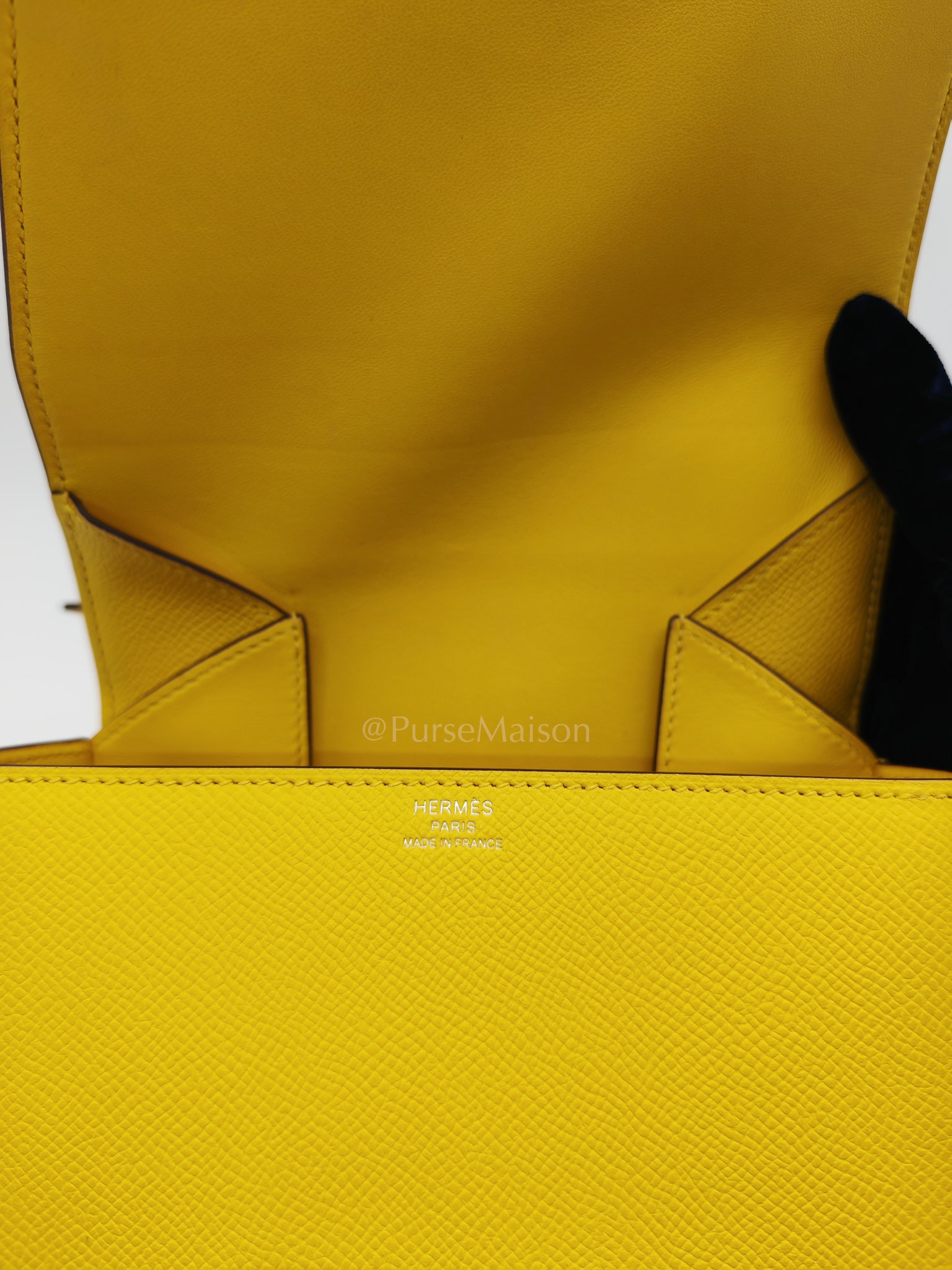 Mini Della Cavalleria Jaune de Naples Epsom Leather and Palladium Hardware Stamp U (2022) | Purse Maison Luxury Bags Shop