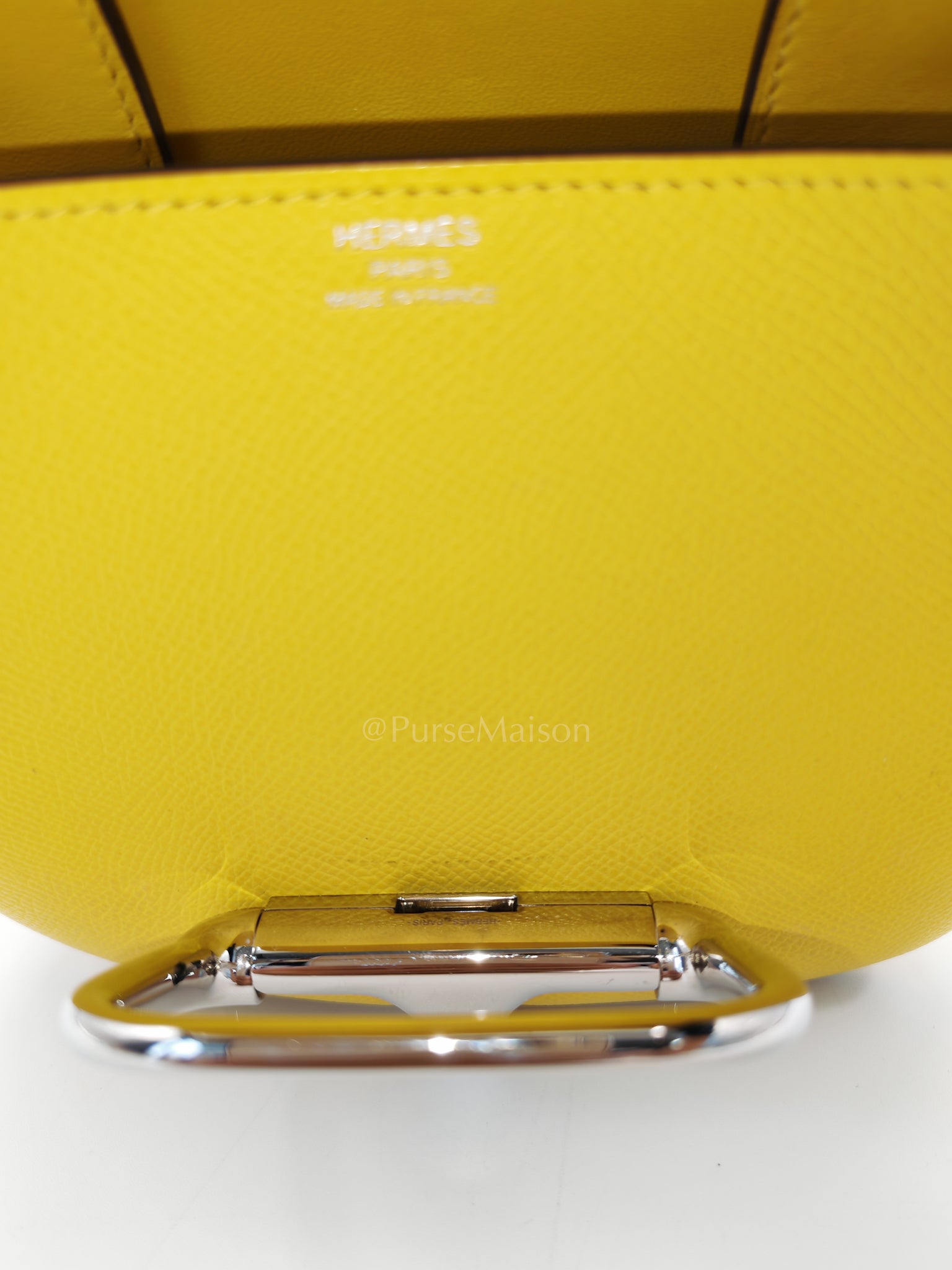 Mini Della Cavalleria Jaune de Naples Epsom Leather and Palladium Hardware Stamp U (2022) | Purse Maison Luxury Bags Shop
