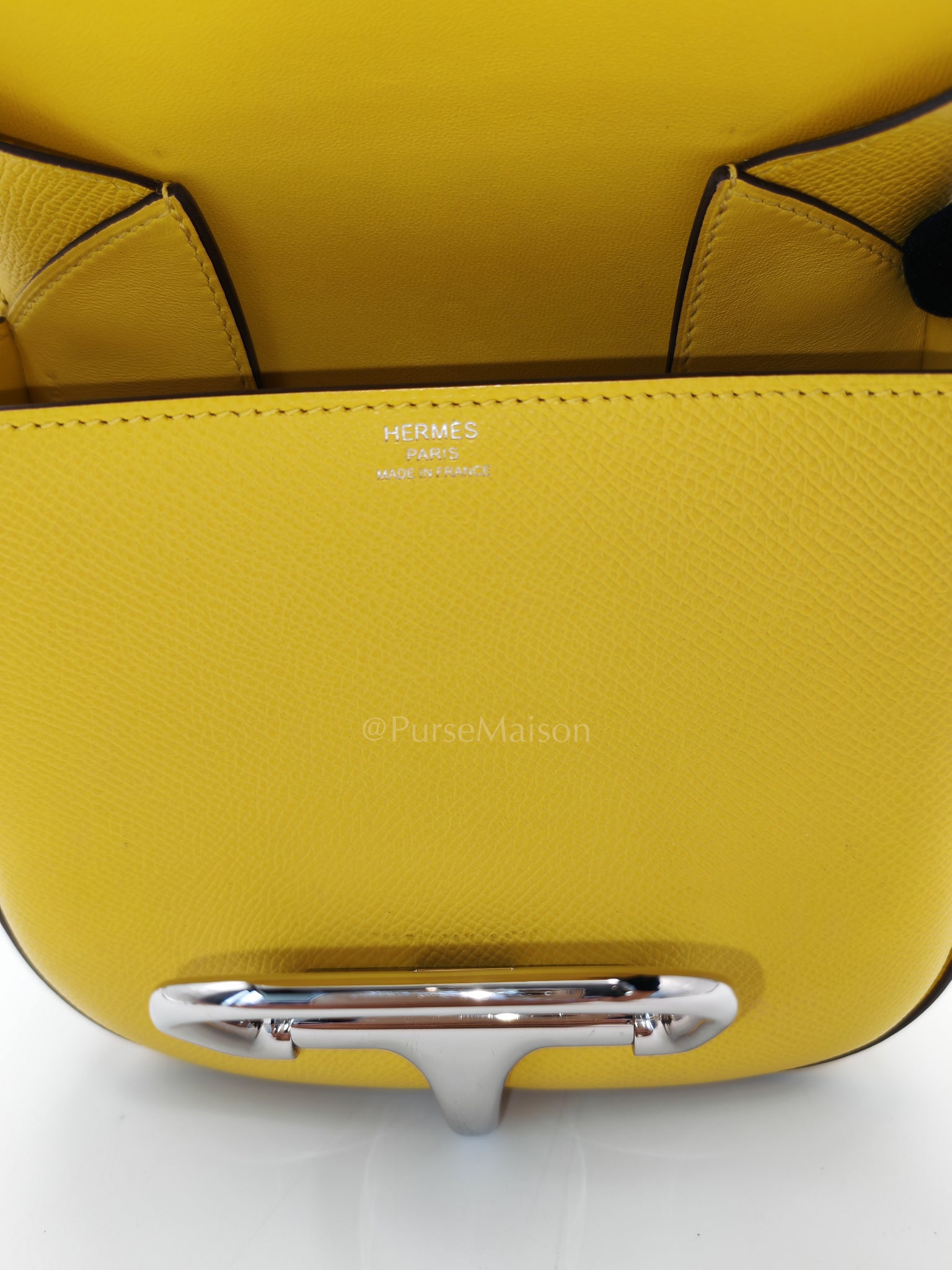 Mini Della Cavalleria Jaune de Naples Epsom Leather and Palladium Hardware Stamp U (2022) | Purse Maison Luxury Bags Shop