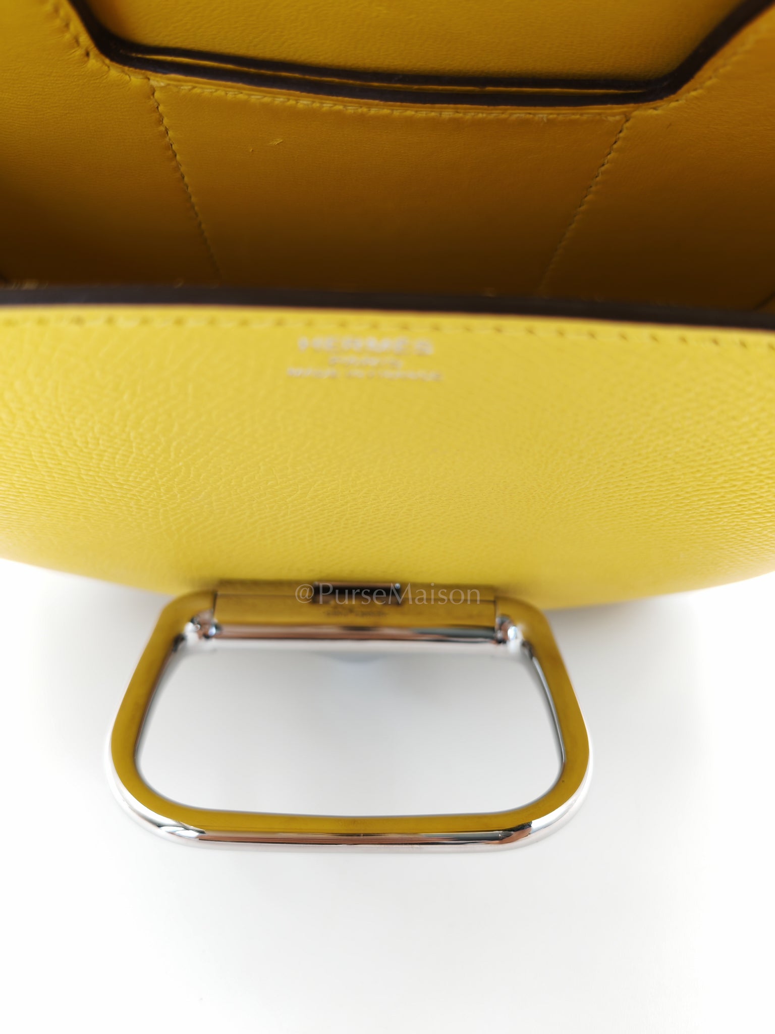 Mini Della Cavalleria Jaune de Naples Epsom Leather and Palladium Hardware Stamp U (2022) | Purse Maison Luxury Bags Shop