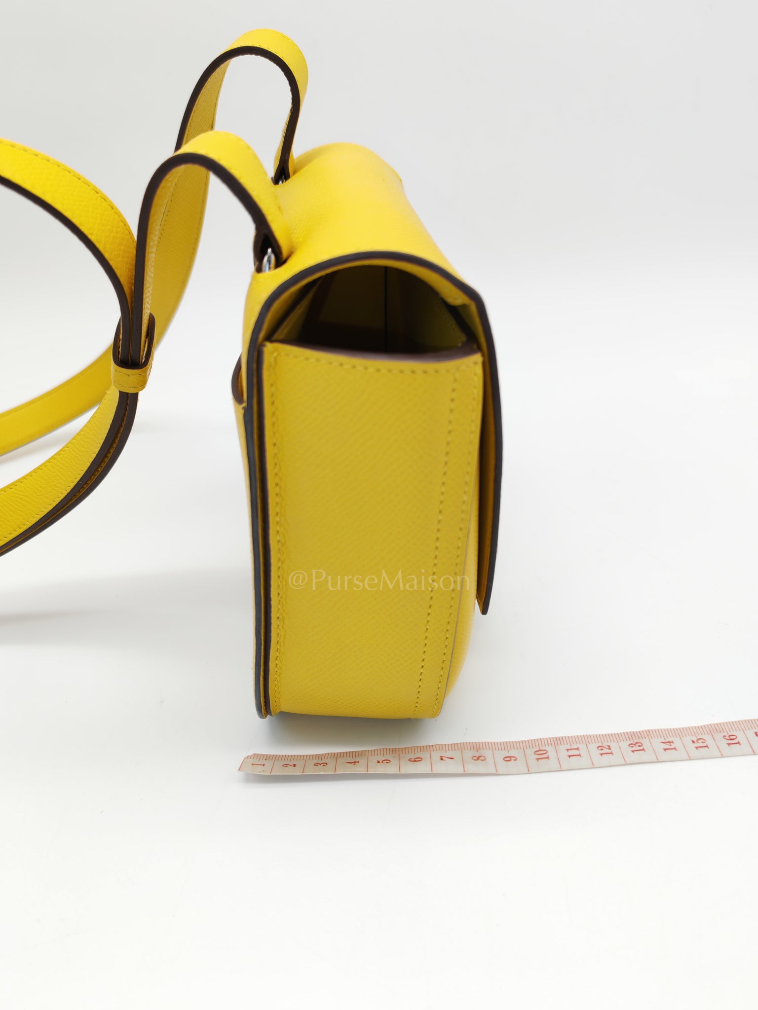 Mini Della Cavalleria Jaune de Naples Epsom Leather and Palladium Hardware Stamp U (2022) | Purse Maison Luxury Bags Shop