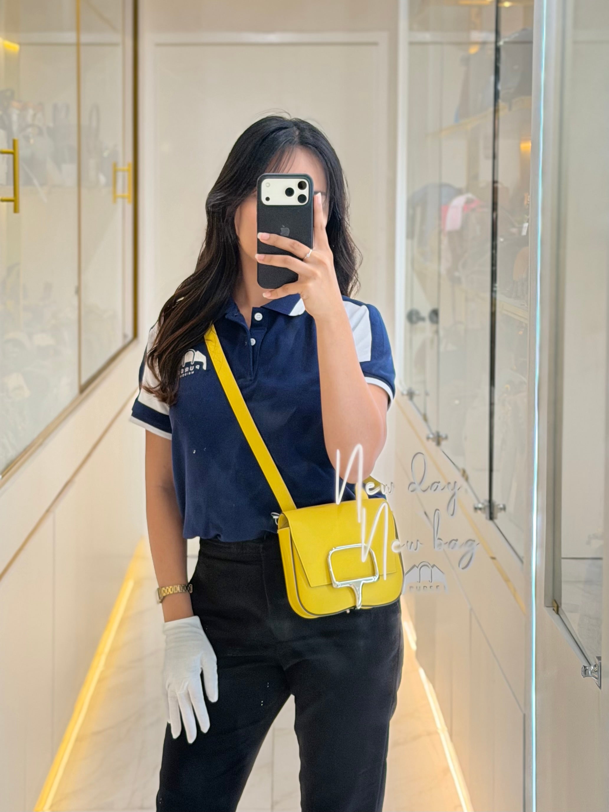 Mini Della Cavalleria Jaune de Naples Epsom Leather and Palladium Hardware Stamp U (2022) | Purse Maison Luxury Bags Shop
