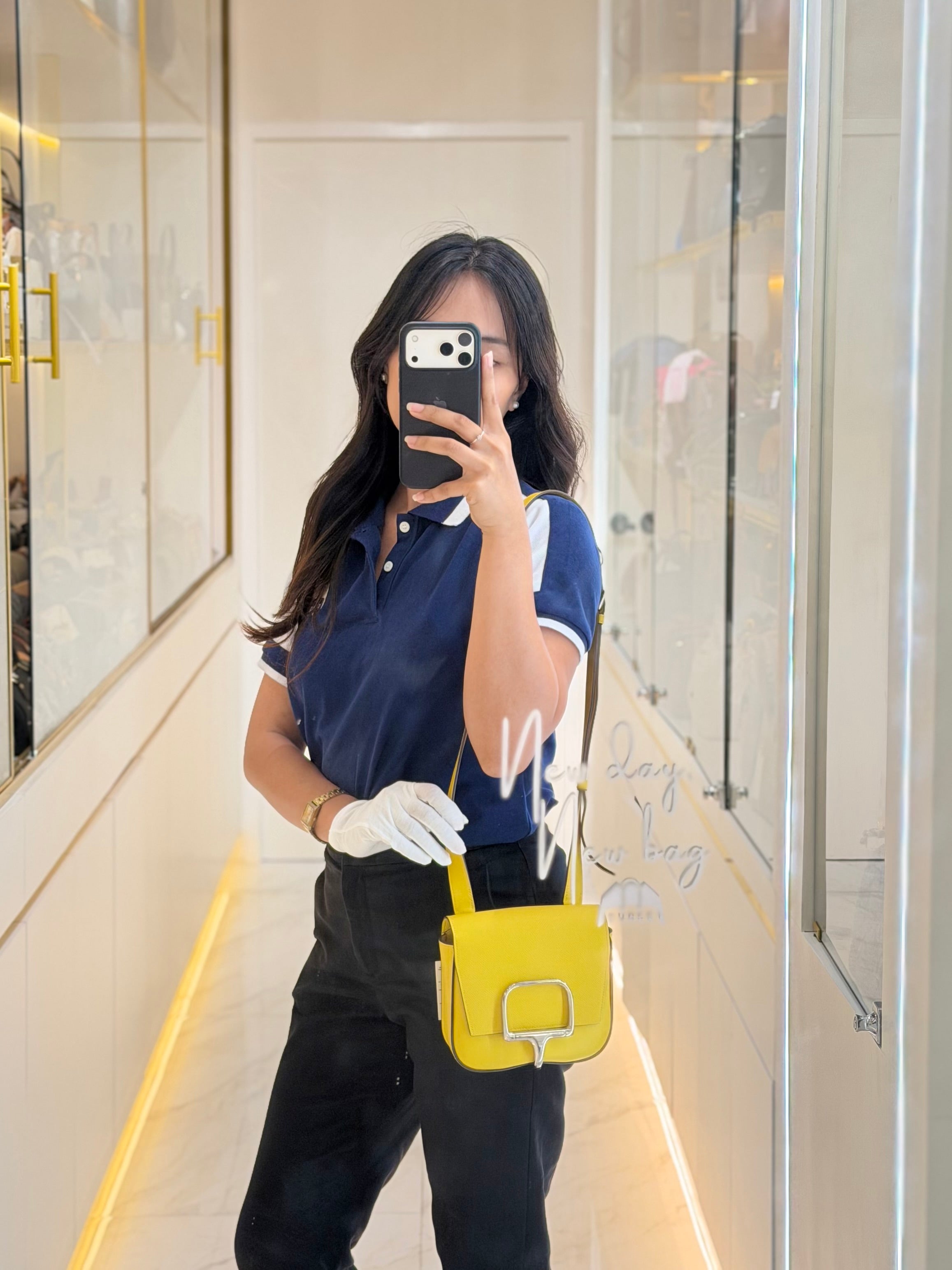 Mini Della Cavalleria Jaune de Naples Epsom Leather and Palladium Hardware Stamp U (2022) | Purse Maison Luxury Bags Shop