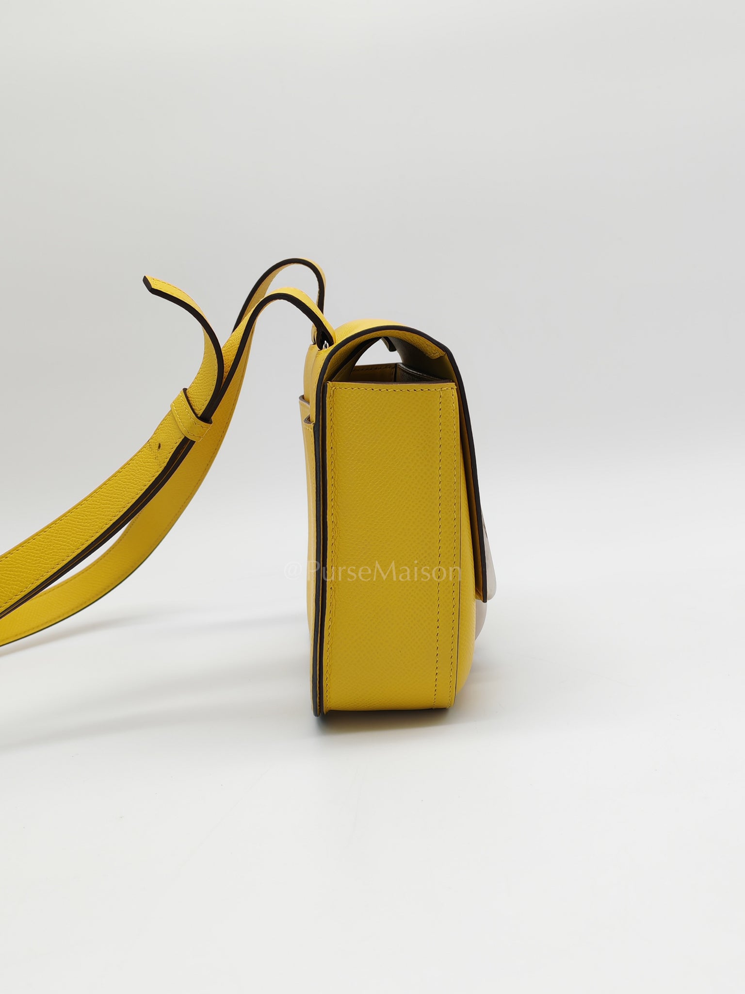 Mini Della Cavalleria Jaune de Naples Epsom Leather and Palladium Hardware Stamp U (2022) | Purse Maison Luxury Bags Shop