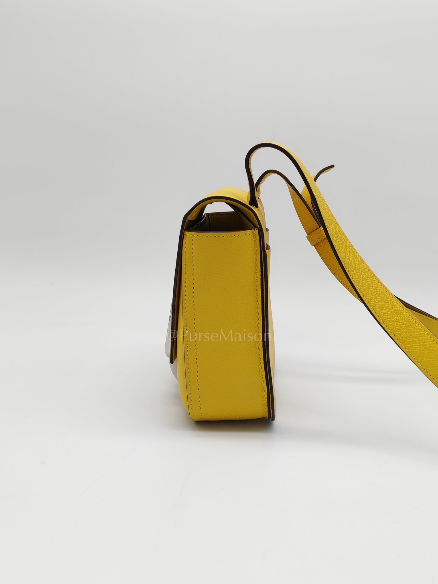 Mini Della Cavalleria Jaune de Naples Epsom Leather and Palladium Hardware Stamp U (2022) | Purse Maison Luxury Bags Shop