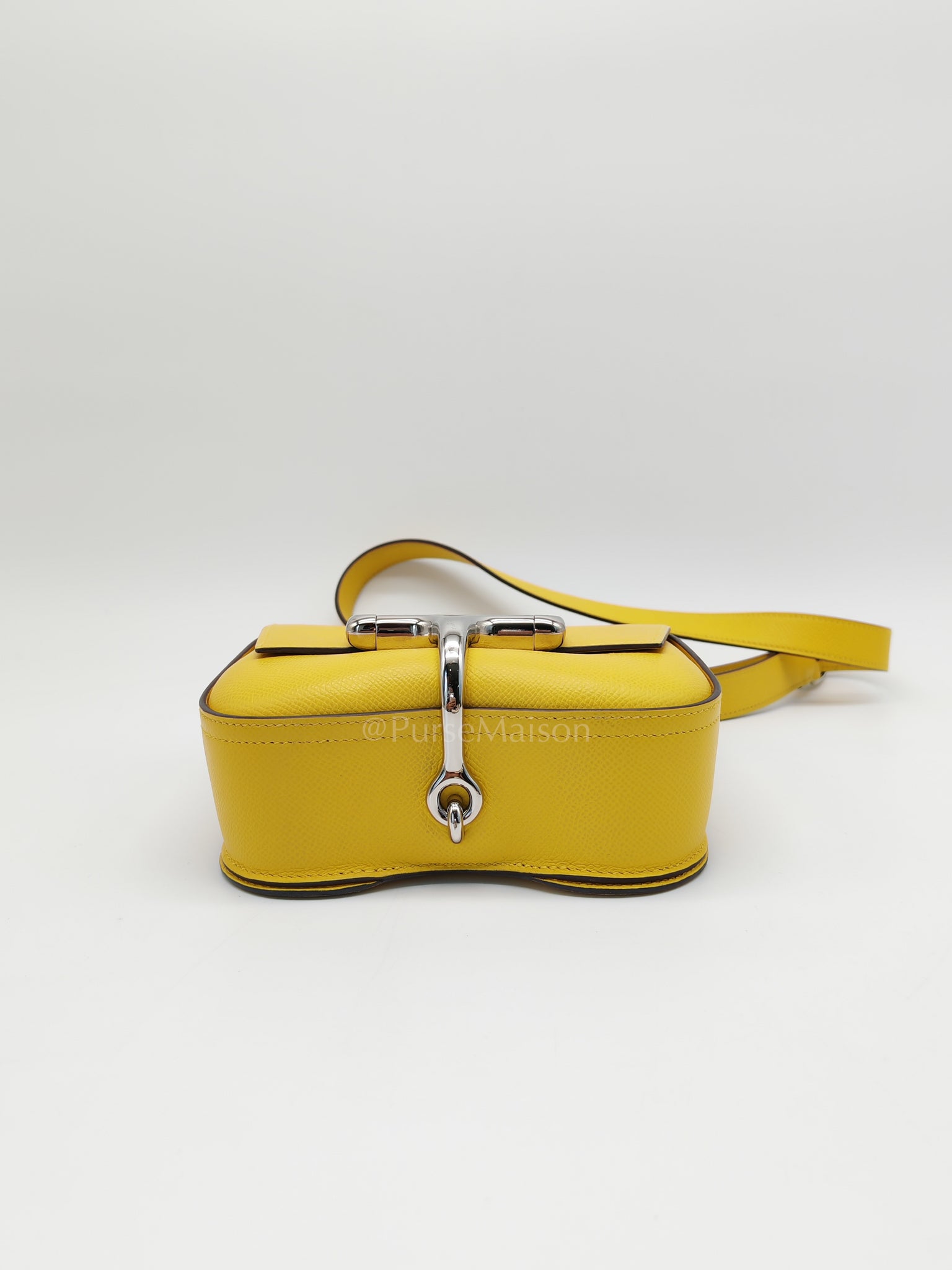 Mini Della Cavalleria Jaune de Naples Epsom Leather and Palladium Hardware Stamp U (2022) | Purse Maison Luxury Bags Shop
