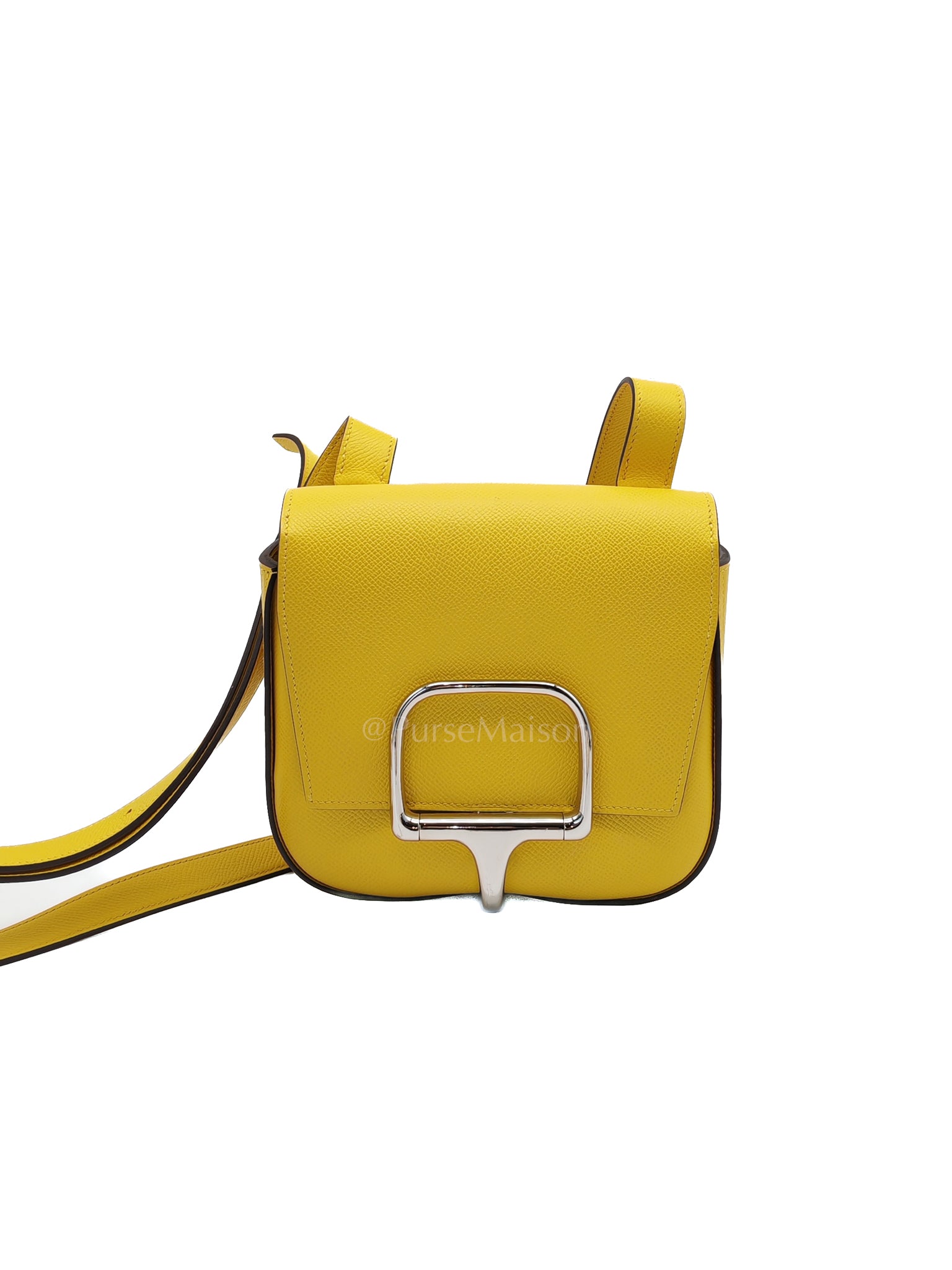 Mini Della Cavalleria Jaune de Naples Epsom Leather and Palladium Hardware Stamp U (2022) | Purse Maison Luxury Bags Shop