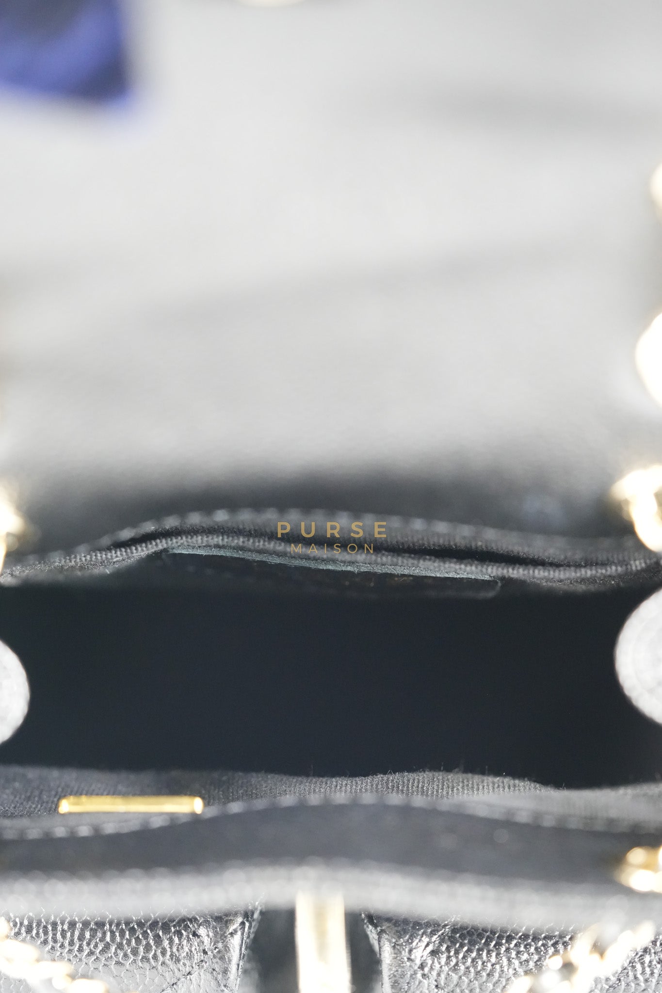 Mini Duma Backpack Black Caviar Leather Light Gold Hardware (Microchip) | Purse Maison Luxury Bags Shop