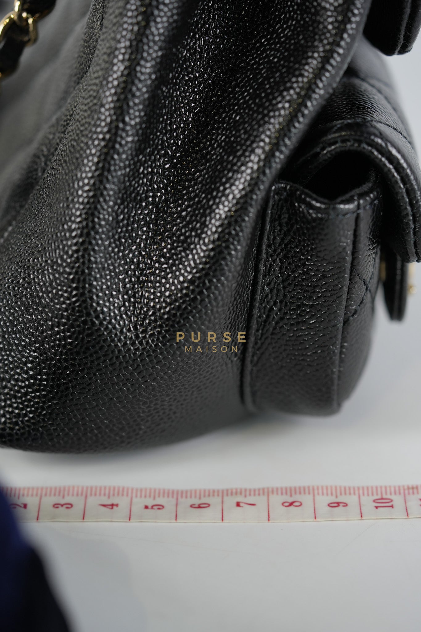 Mini Duma Backpack Black Caviar Leather Light Gold Hardware (Microchip) | Purse Maison Luxury Bags Shop