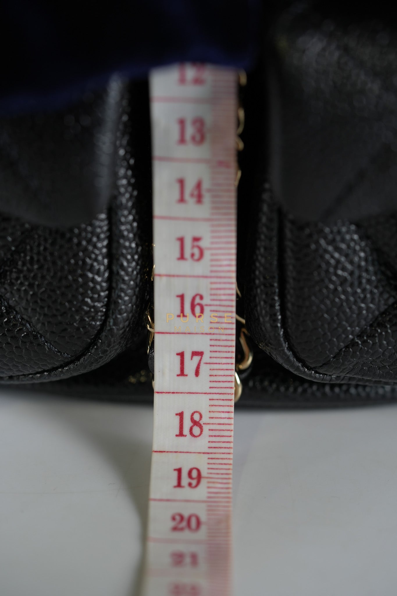 Mini Duma Backpack Black Caviar Leather Light Gold Hardware (Microchip) | Purse Maison Luxury Bags Shop