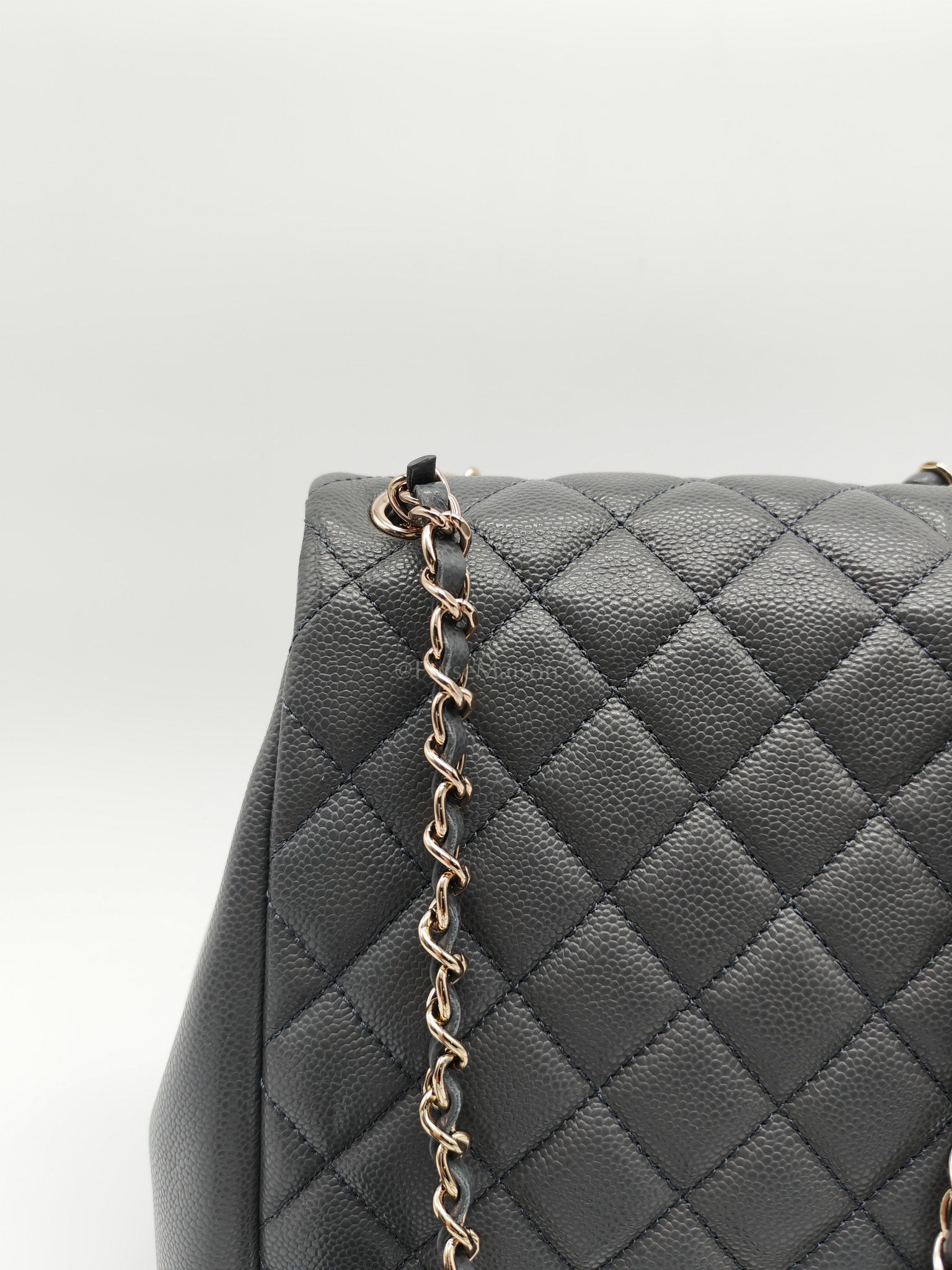 Mini Duma Backpack in Gray Quilted Caviar Leather and Light Gold Hardware (Microchip) | Purse Maison Luxury Bags Shop