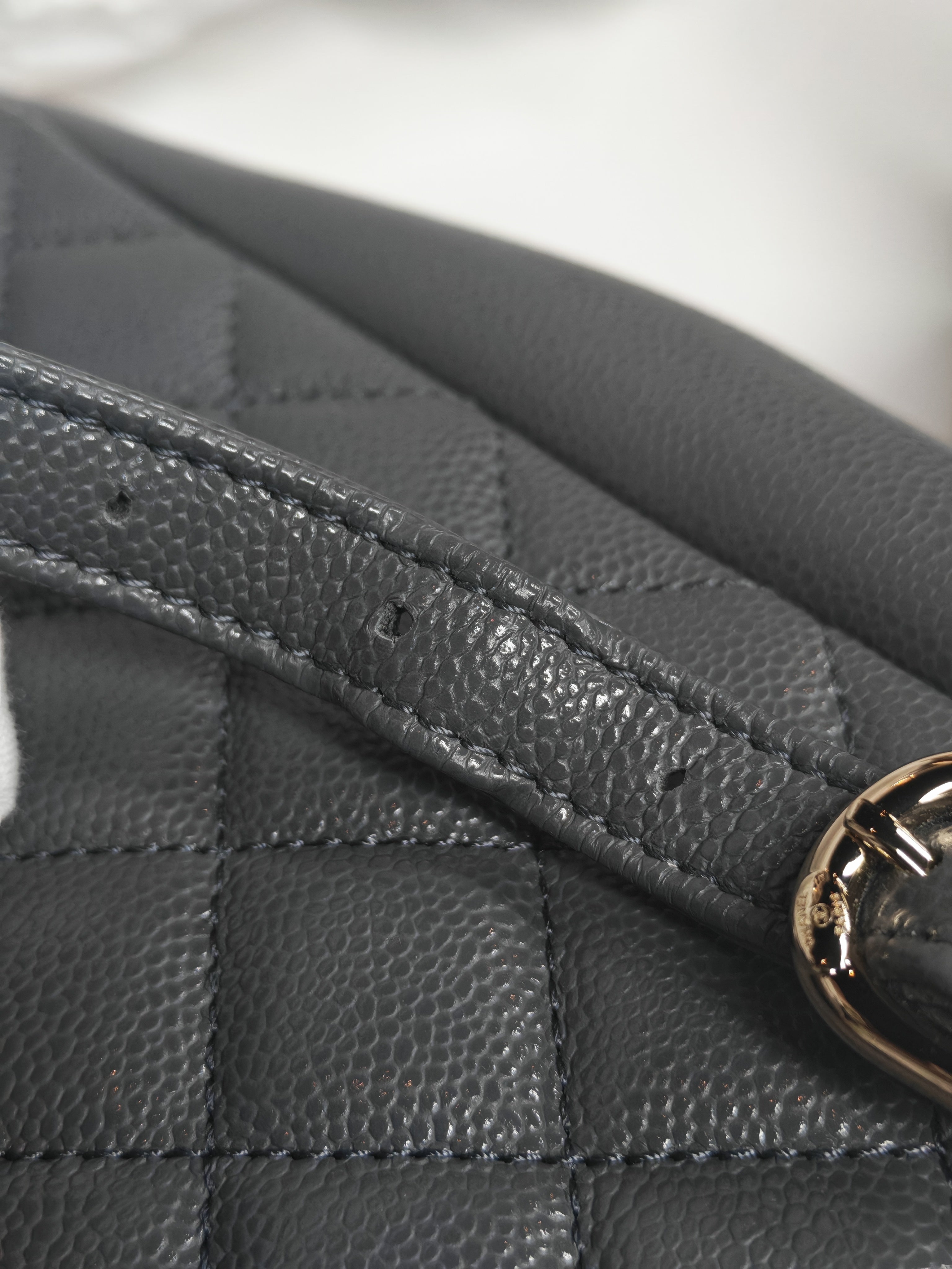 Mini Duma Backpack in Gray Quilted Caviar Leather and Light Gold Hardware (Microchip) | Purse Maison Luxury Bags Shop