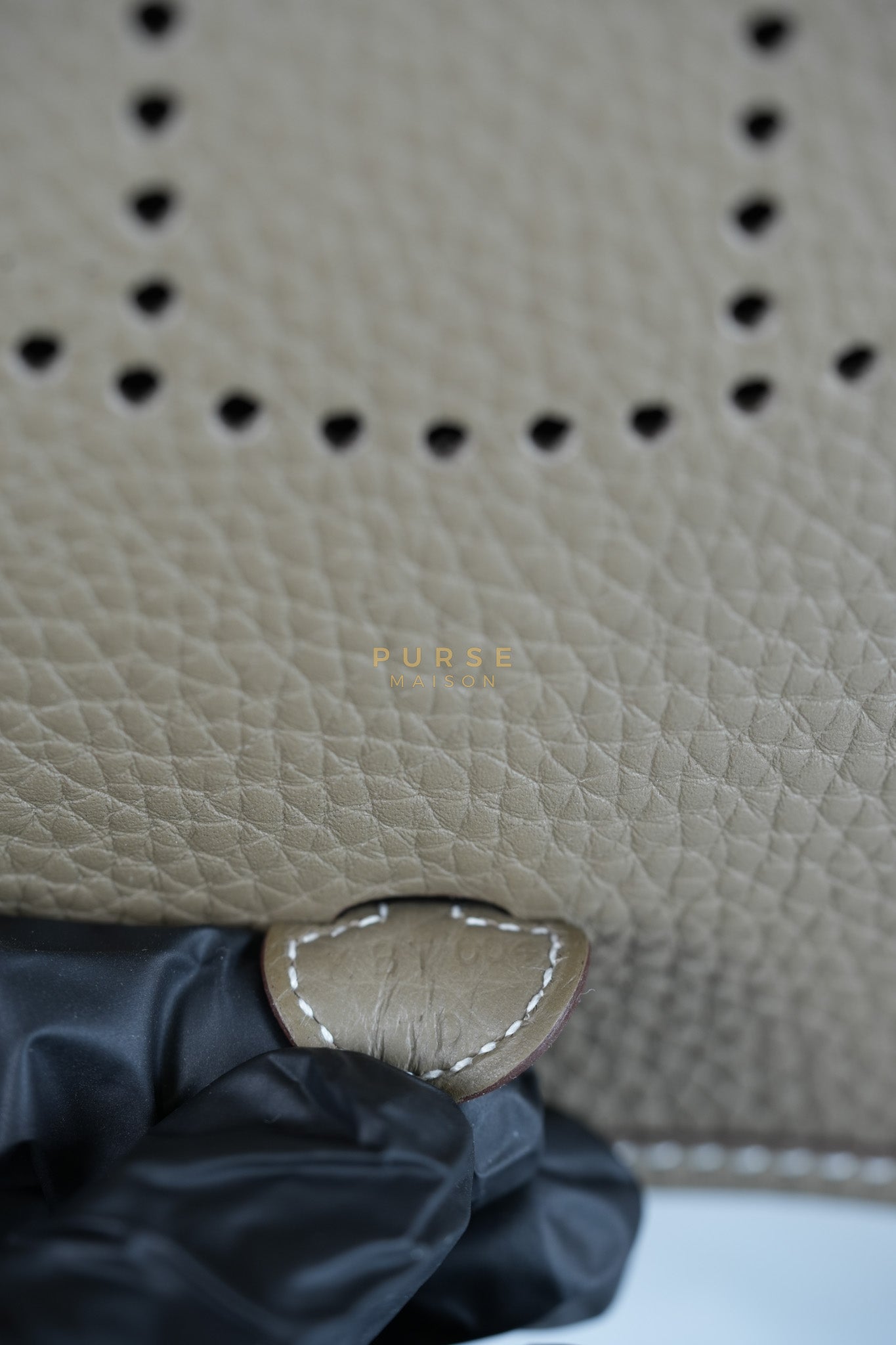 Mini Evelyne 16 in Etoupe Taurillon Clemence Leather & Gold Hardware Stamp K(2025) | Purse Maison Luxury Bags Shop