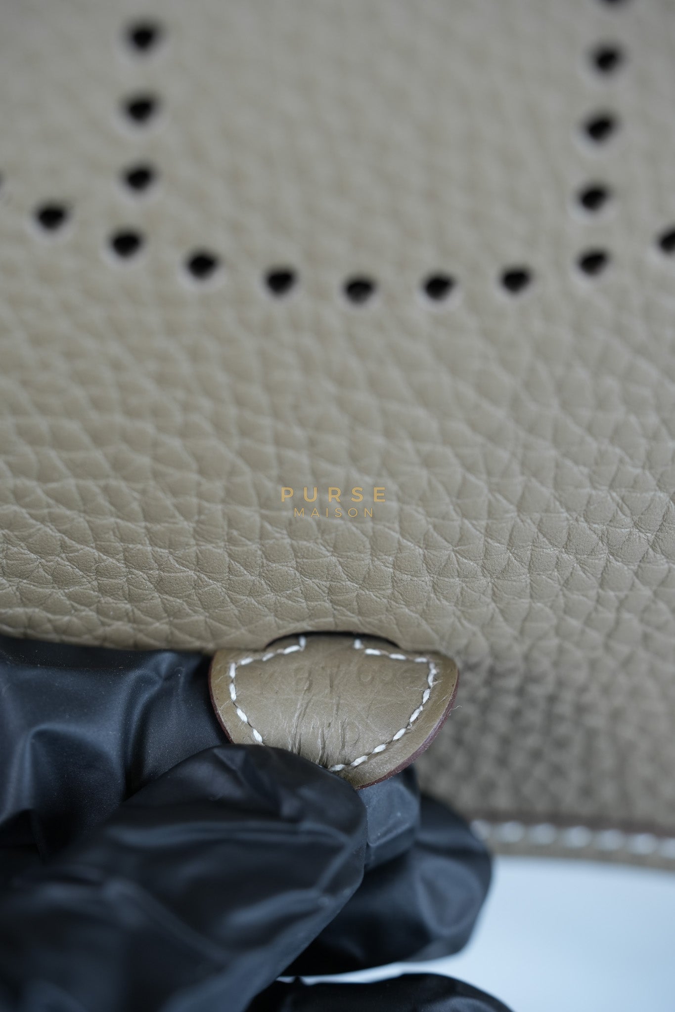 Mini Evelyne 16 in Etoupe Taurillon Clemence Leather & Gold Hardware Stamp K(2025) | Purse Maison Luxury Bags Shop