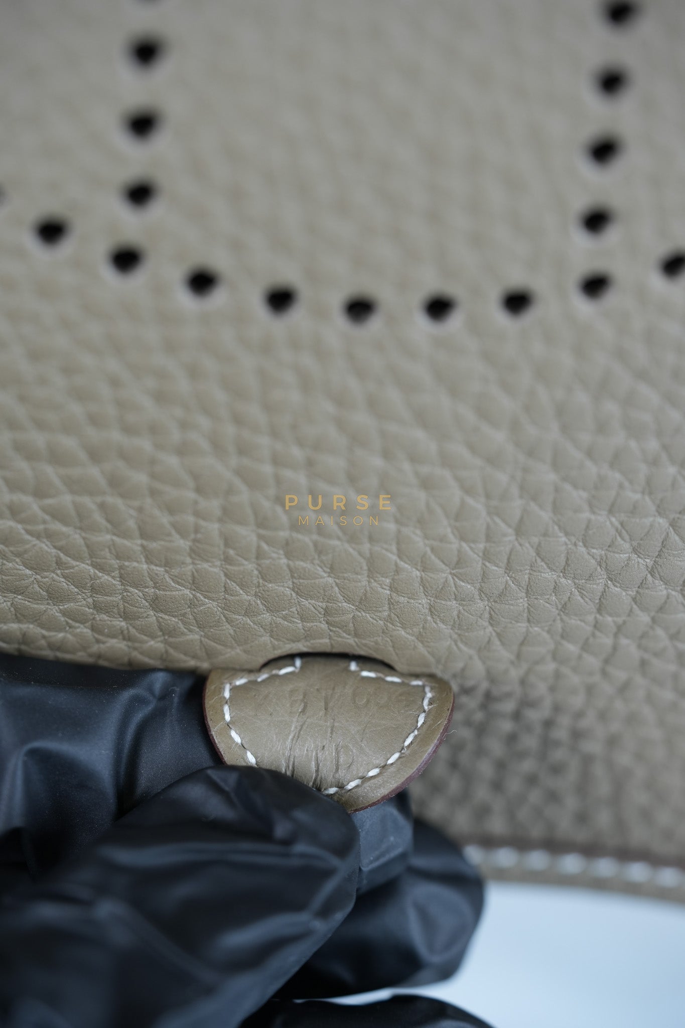 Mini Evelyne 16 in Etoupe Taurillon Clemence Leather & Gold Hardware Stamp K(2025) | Purse Maison Luxury Bags Shop