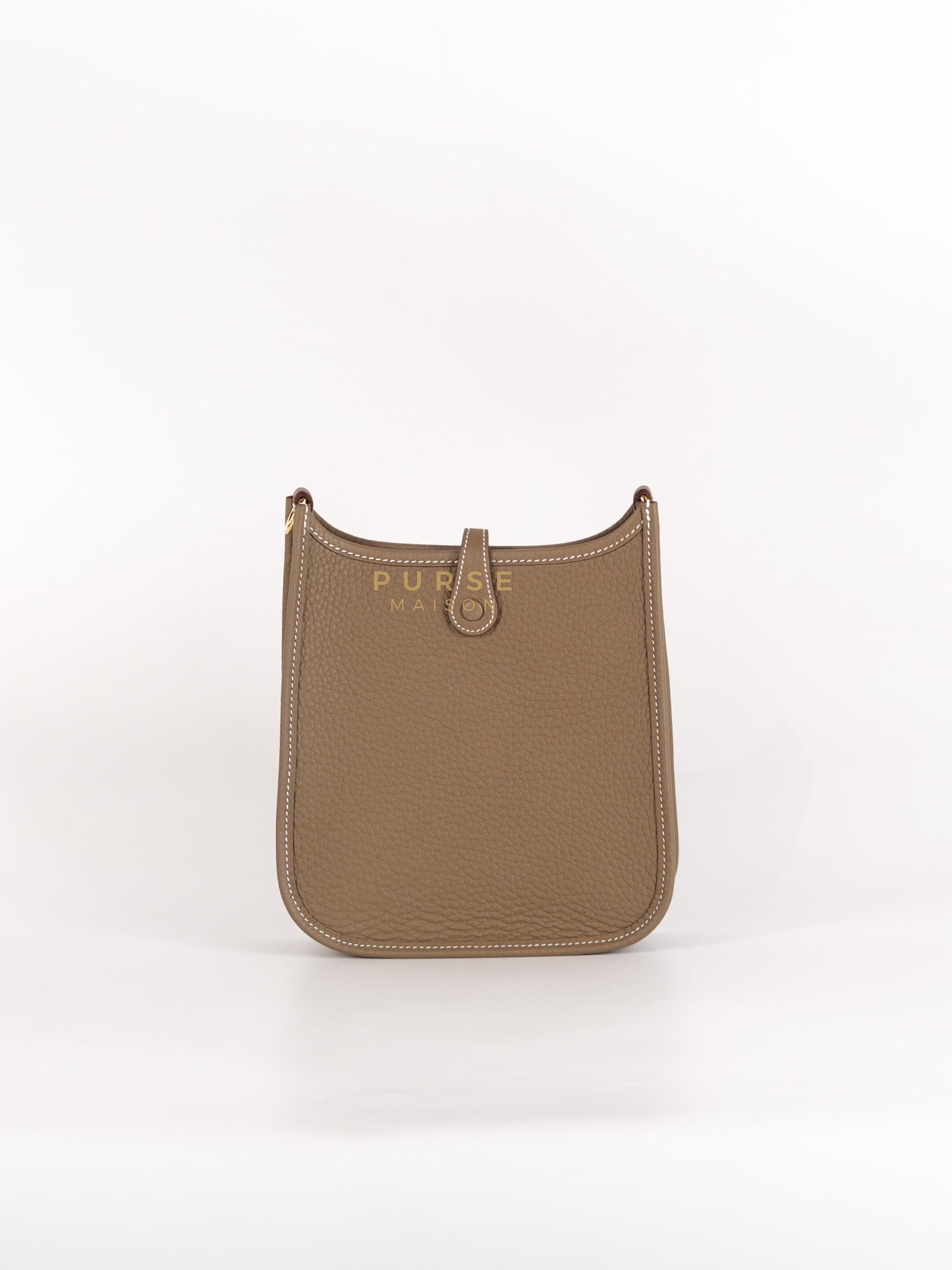 Mini Evelyne 16 in Etoupe Taurillon Clemence Leather & Gold Hardware Stamp K(2025) | Purse Maison Luxury Bags Shop