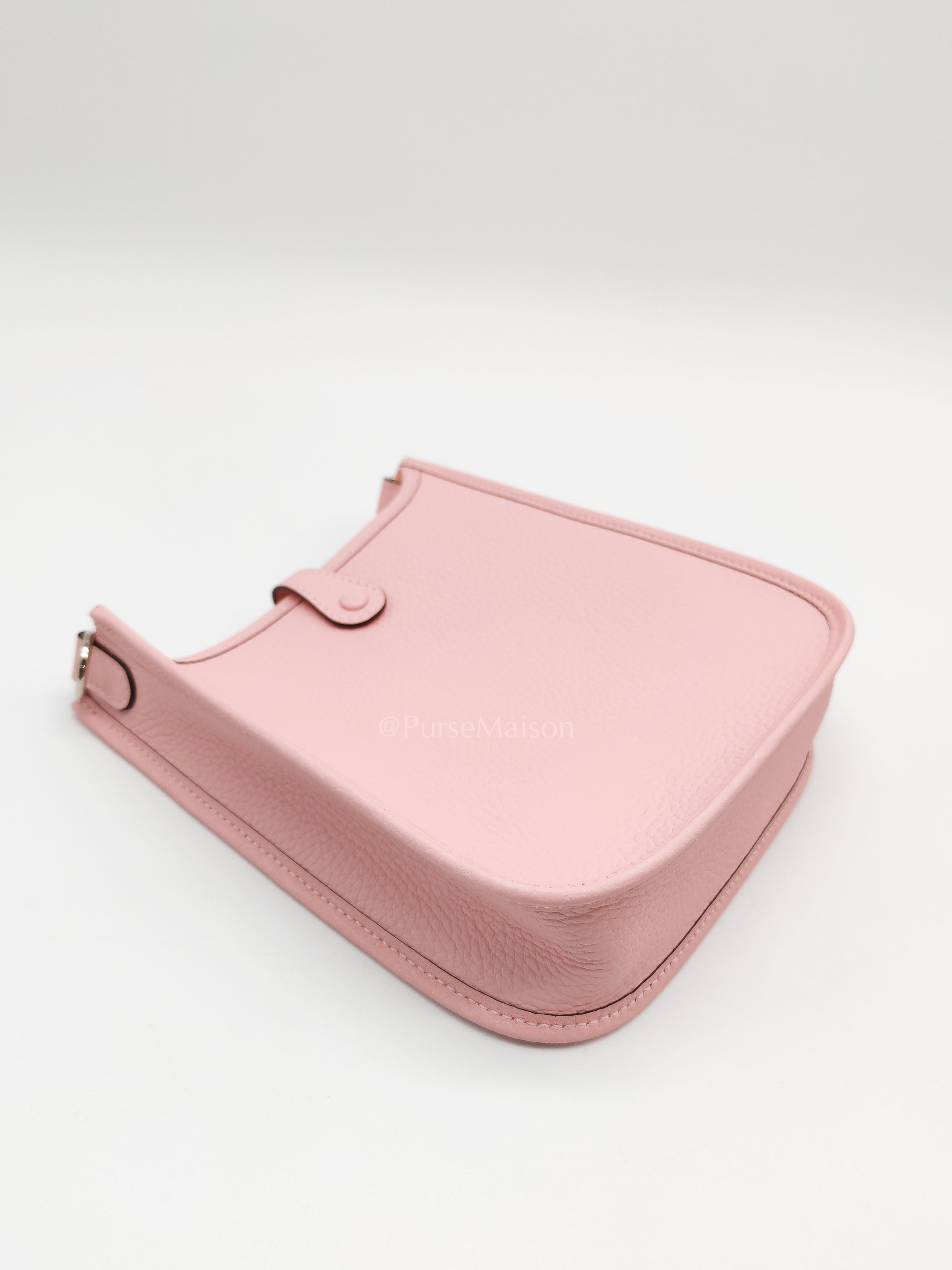 Mini Evelyne TPM in Rose Sakura Clemence Leather and Palladium Hardware Stamp K (2025) | Purse Maison Luxury Bags Shop
