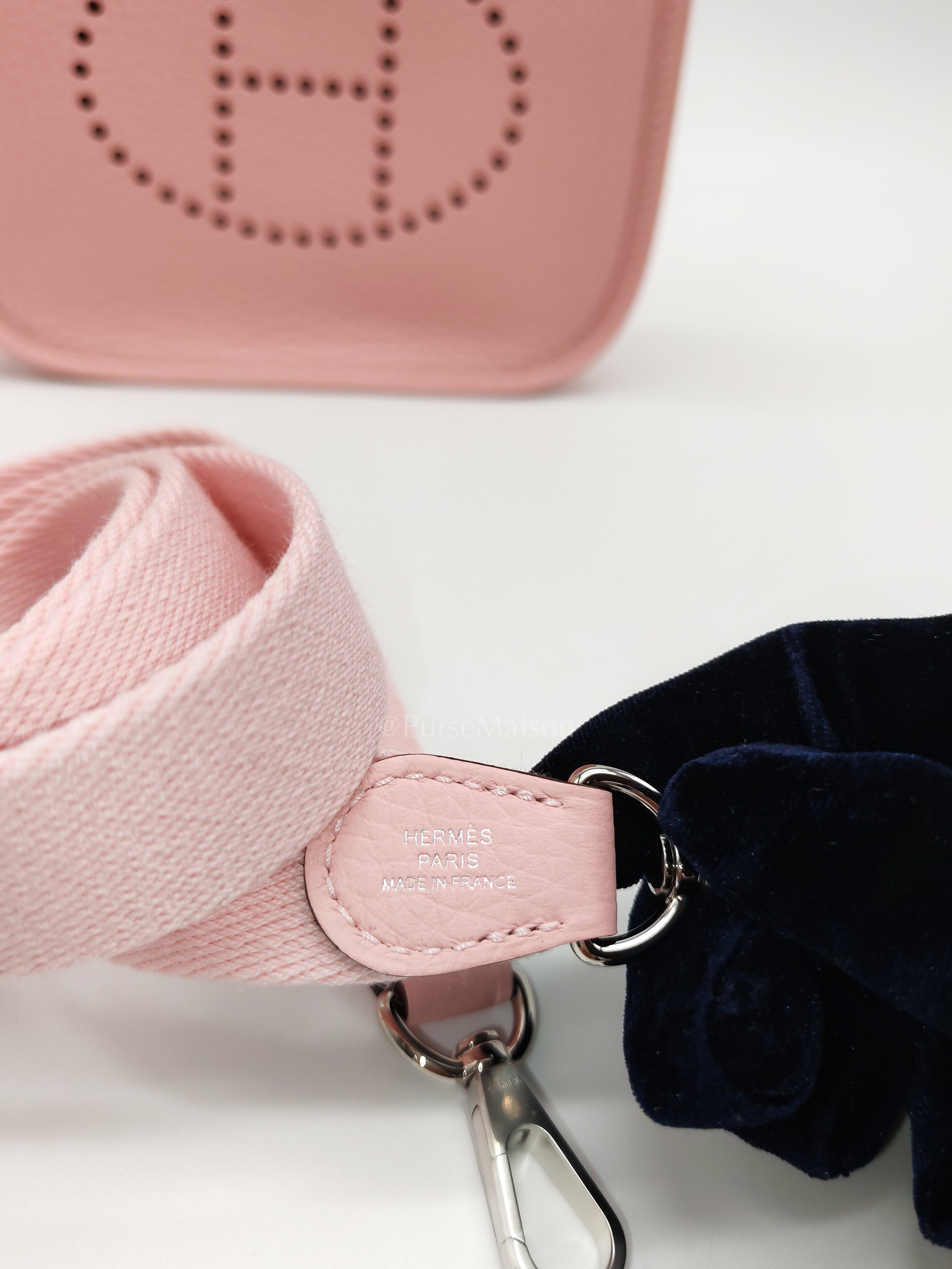 Mini Evelyne TPM in Rose Sakura Clemence Leather and Palladium Hardware Stamp K (2025) | Purse Maison Luxury Bags Shop