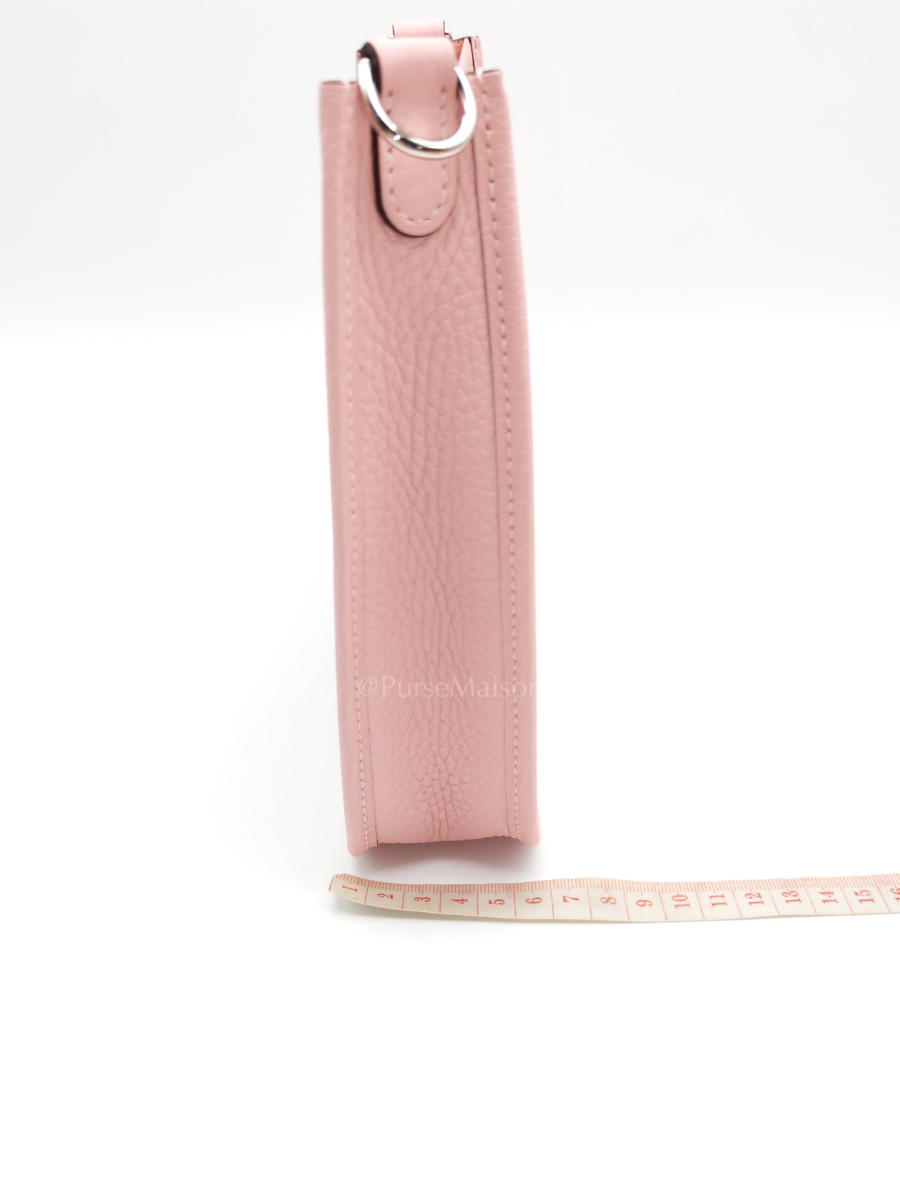 Mini Evelyne TPM in Rose Sakura Clemence Leather and Palladium Hardware Stamp K (2025) | Purse Maison Luxury Bags Shop