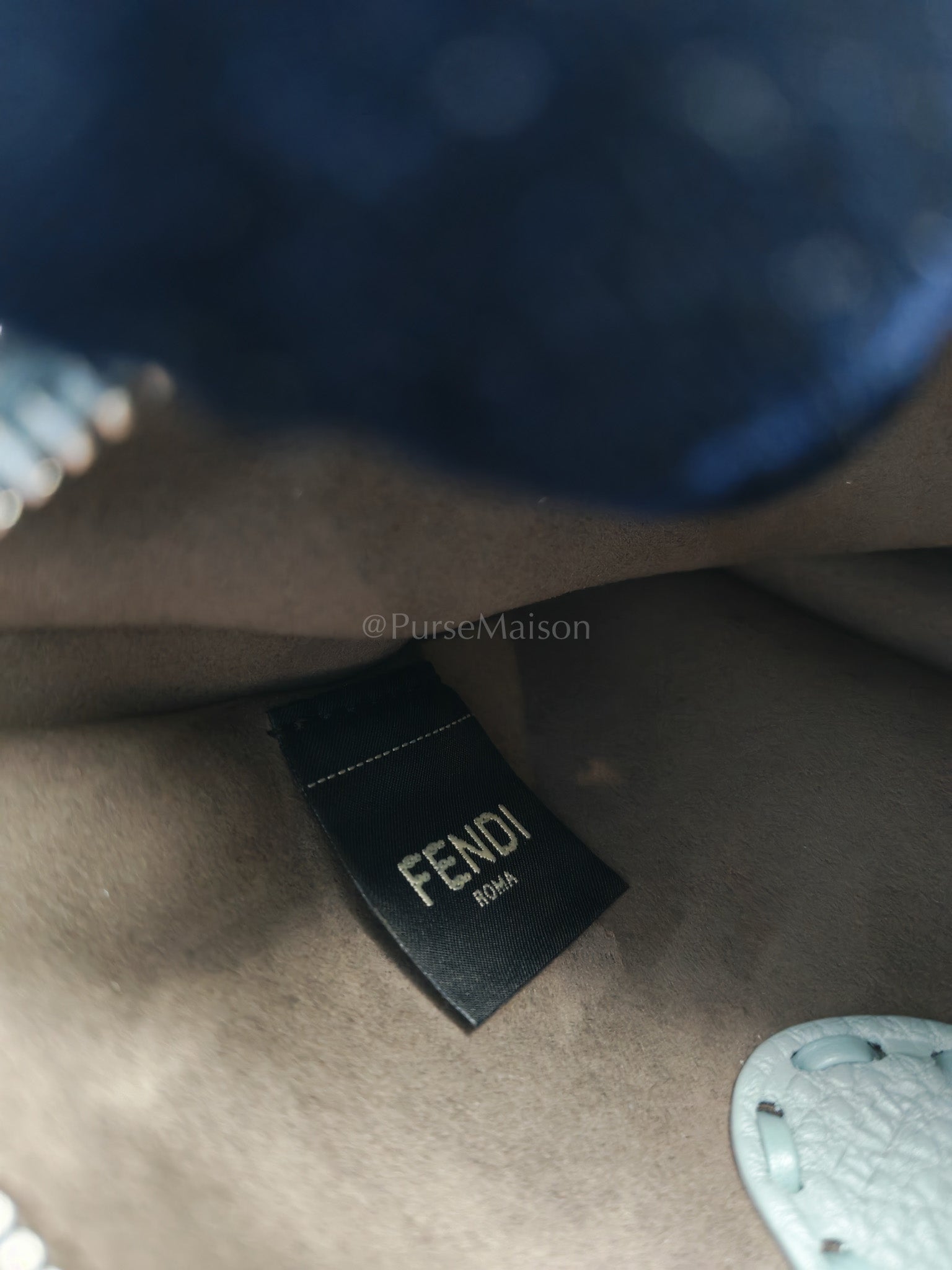 Mini Fendessence Cuoio Romano Leather in Light Blue Shoulder Bag | Purse Maison Luxury Bags Shop