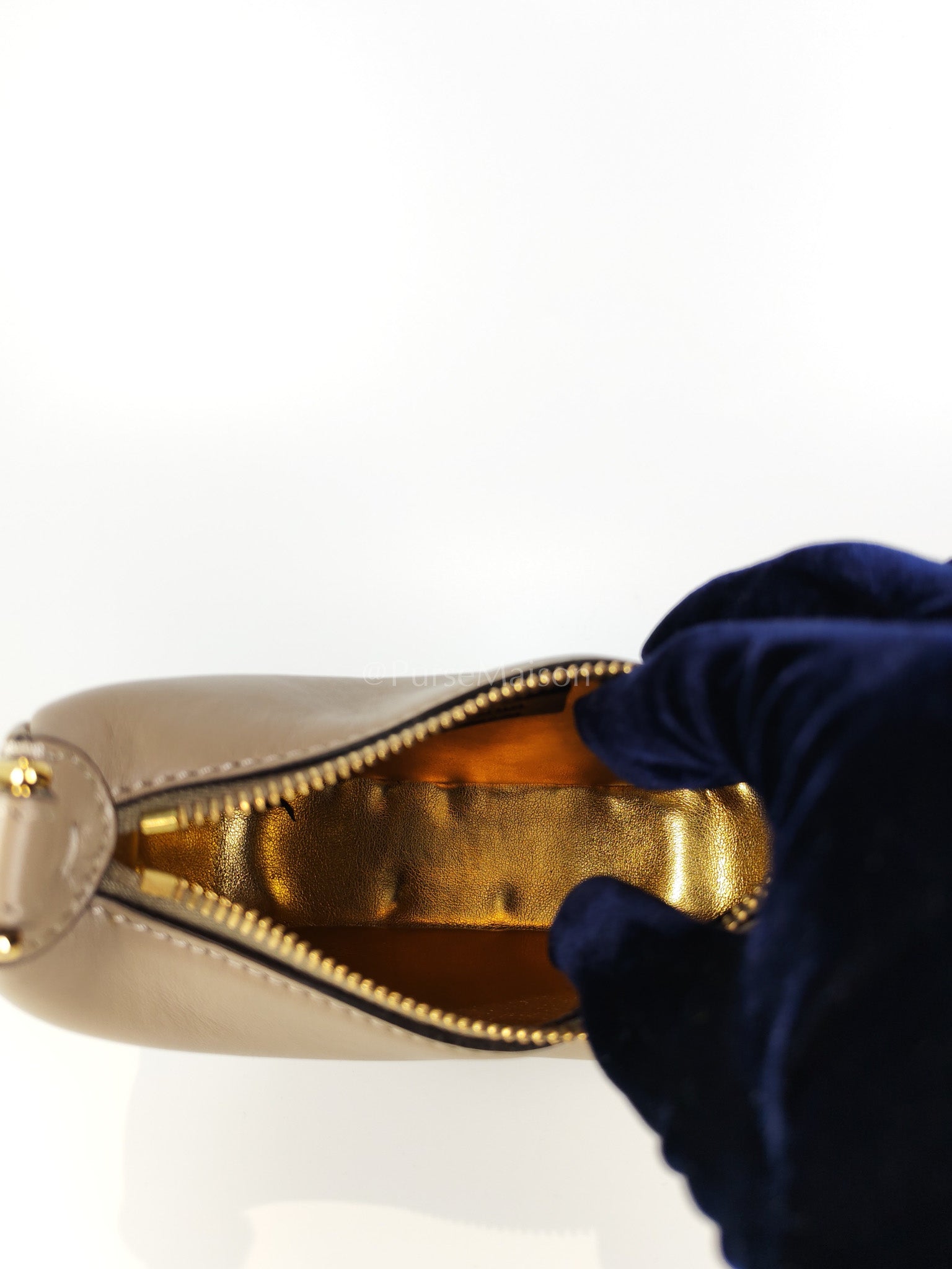 Mini Fendigraphy Hobo Bag Tortora in Beige Calfskin Leather & Gold Hardware | Purse Maison Luxury Bags Shop